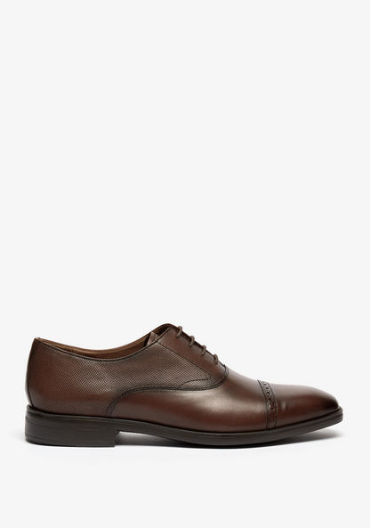 Duchini Men's Textured Slip-On Oxford Shoes