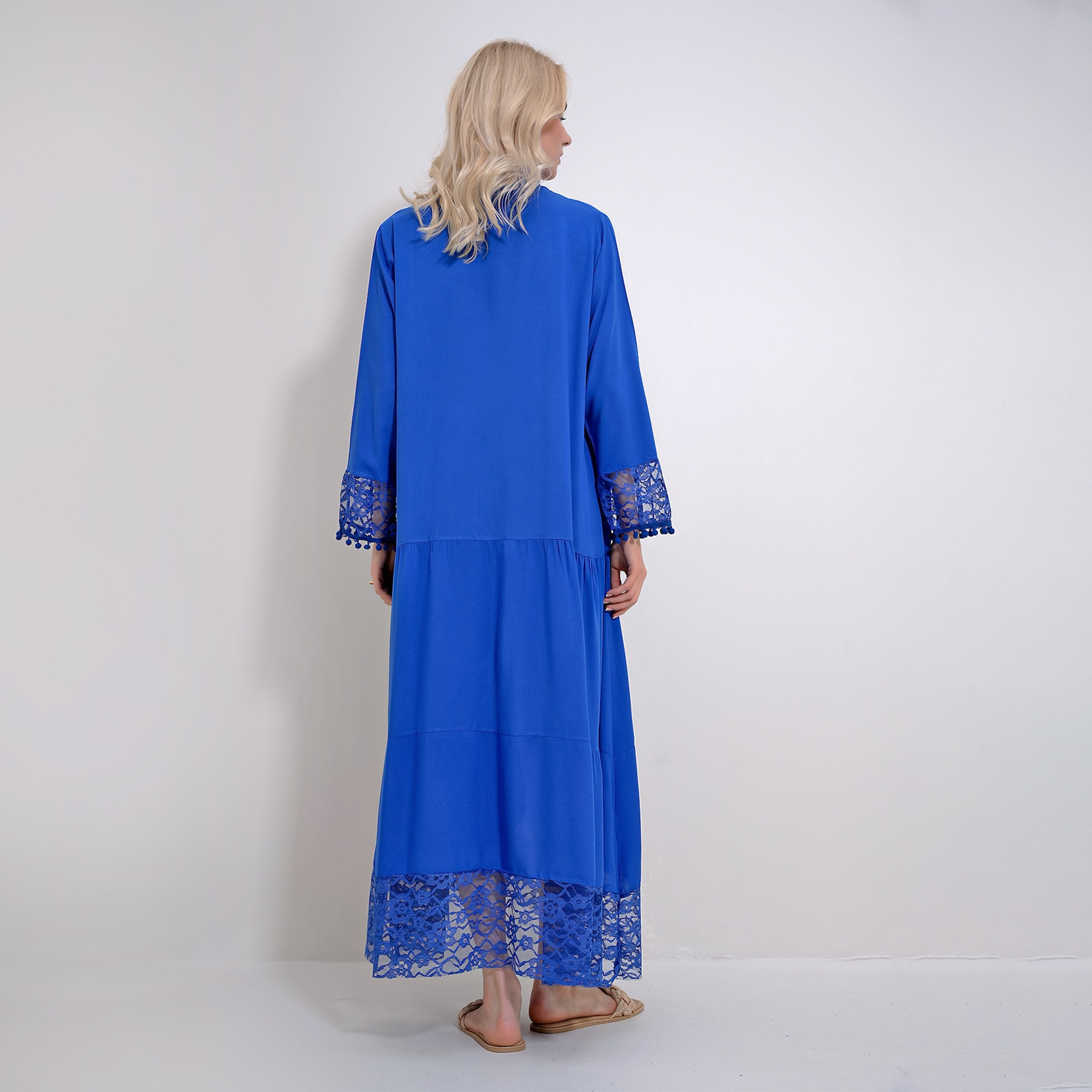 تريند ألاجاتي ستايل فستان ماكسي نسائي بطبقات وياقة شريطية وأكمام دانتيل-women-clothing-dresses-image-4