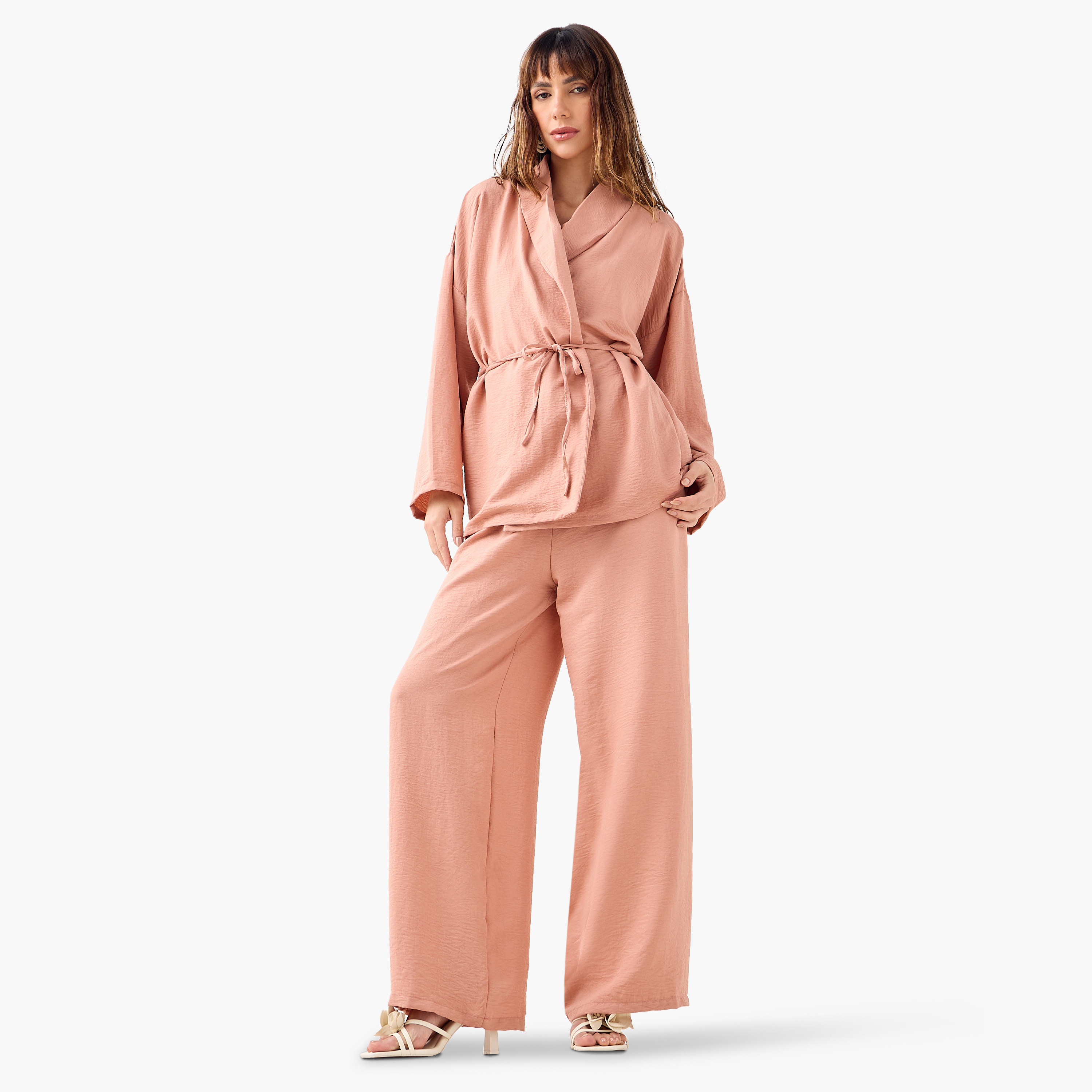 تريند ألاجاتي ستايل طقم نسائي متناسق من قطعتين: بليزر بياقة شال وبنطلون-women-clothing-coordsets-image-5