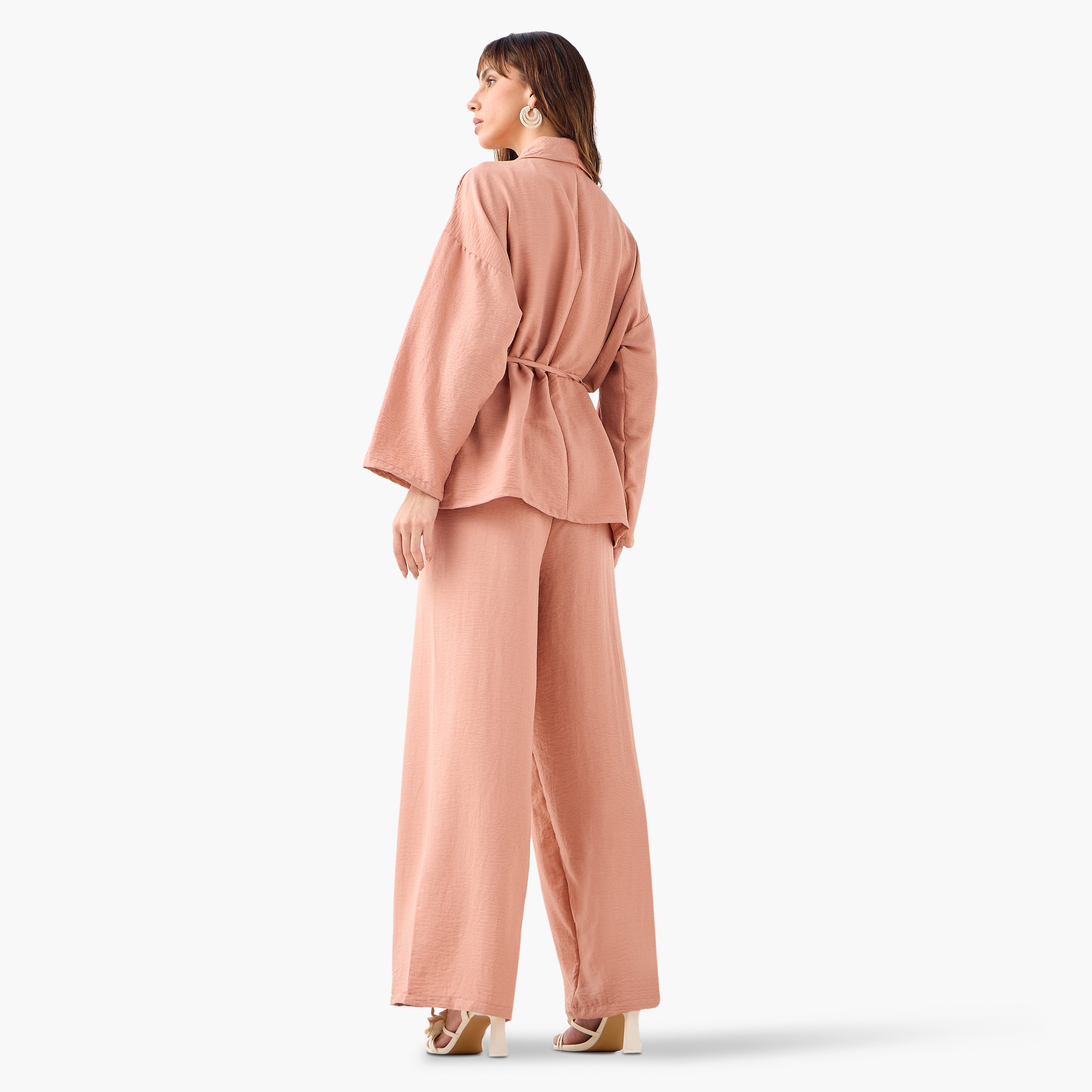 تريند ألاجاتي ستايل طقم نسائي متناسق من قطعتين: بليزر بياقة شال وبنطلون-women-clothing-coordsets-image-6