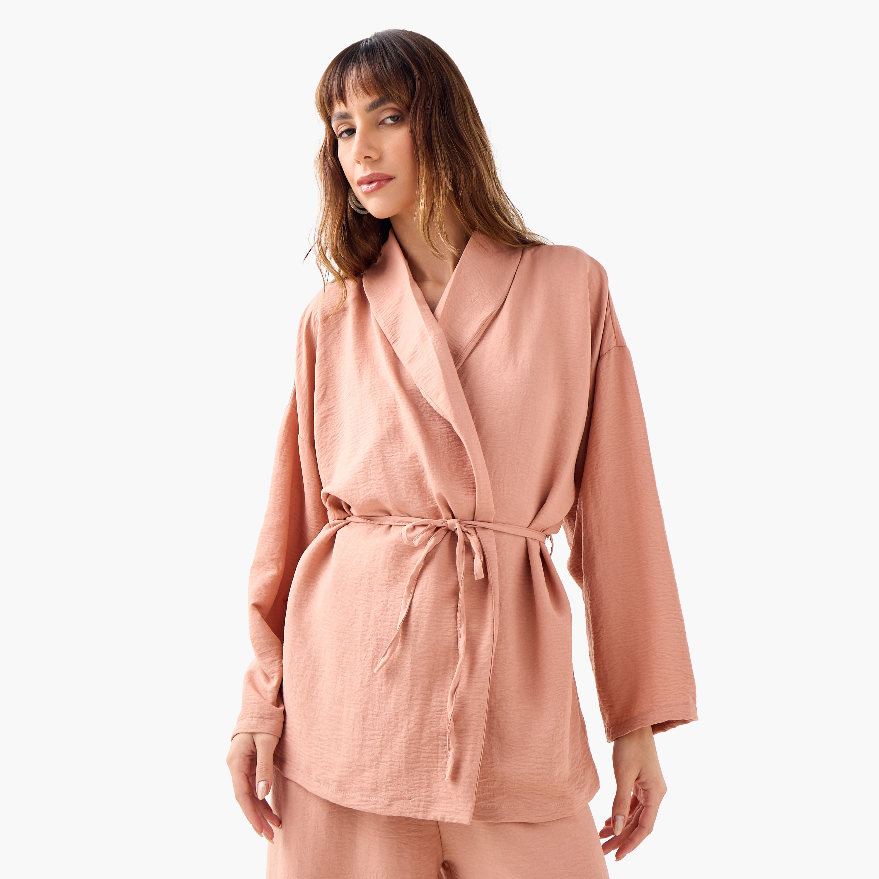 تريند ألاجاتي ستايل طقم نسائي متناسق من قطعتين: بليزر بياقة شال وبنطلون-women-clothing-coordsets-image-7