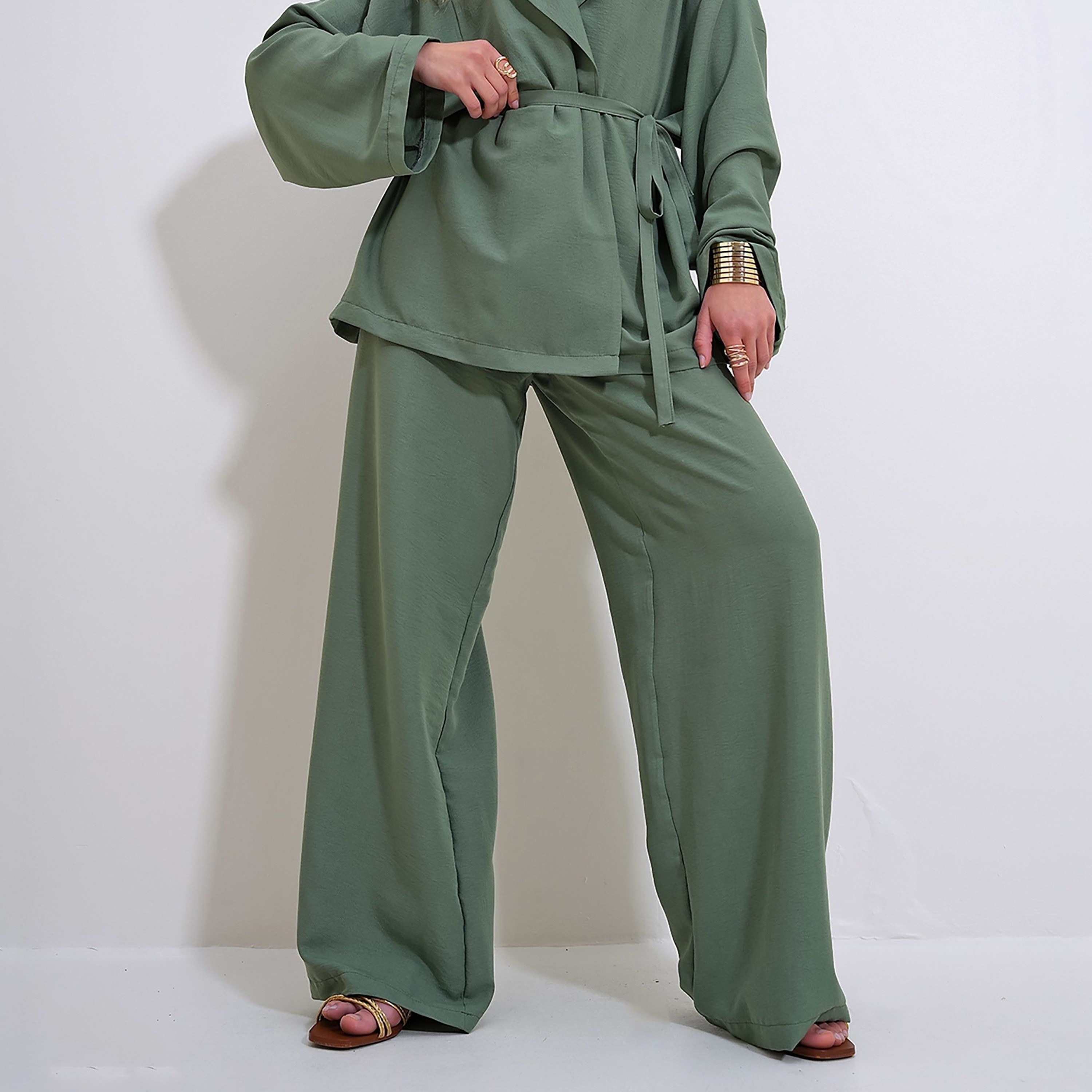 تريند ألاجاتي ستايل طقم نسائي متناسق من قطعتين: بليزر بياقة شال وبنطلون-women-clothing-coordsets-image-13