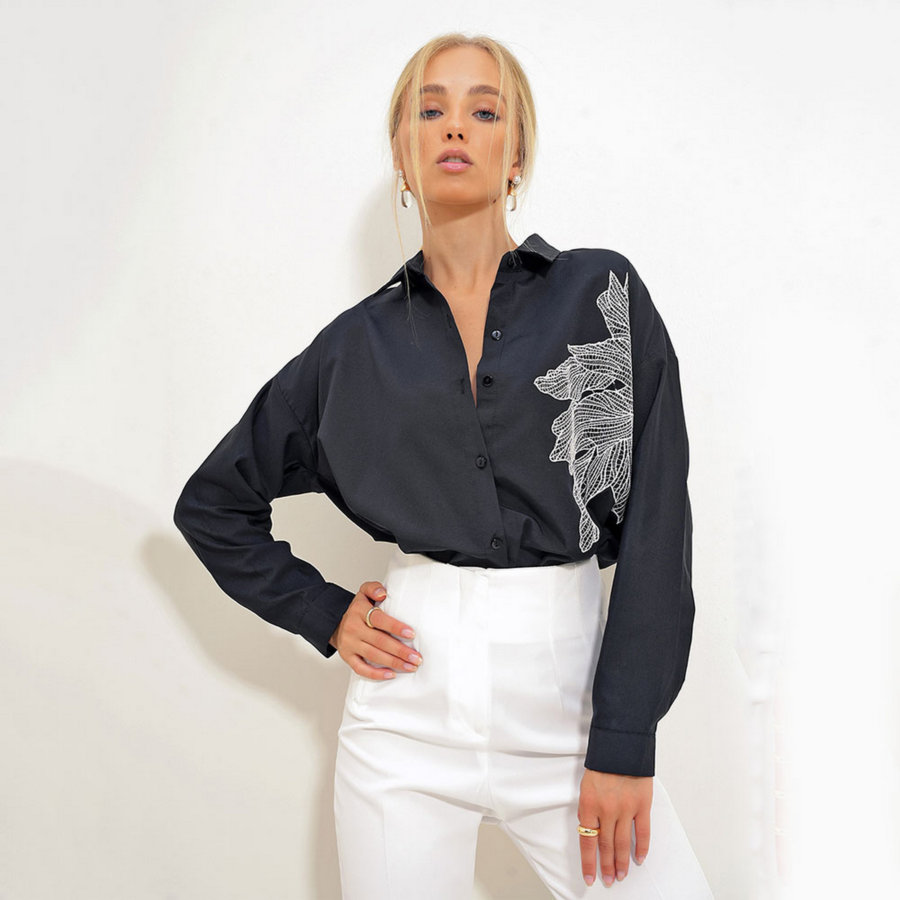 تريند ألاجاتي ستايل قميص نسائي بتطريز زهور وأكمام ساقطة عند الكتف-women-clothing-shirtsandblouses-shirts-image-8