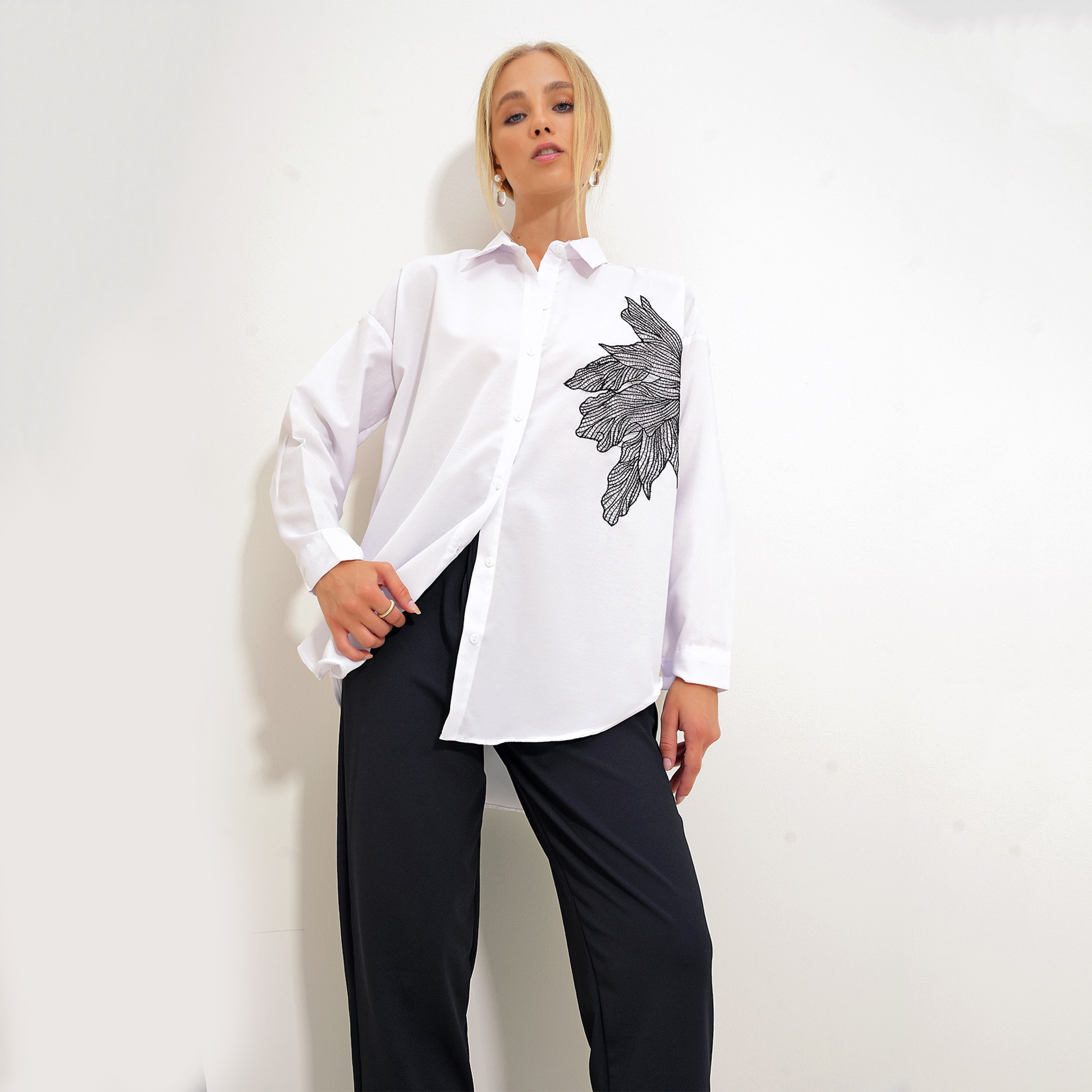 Trend Alacati Stili Floral Embroidered Drop Shoulder Sleeves Women's Shirt-women-clothing-shirtsandblouses-shirts-image-2