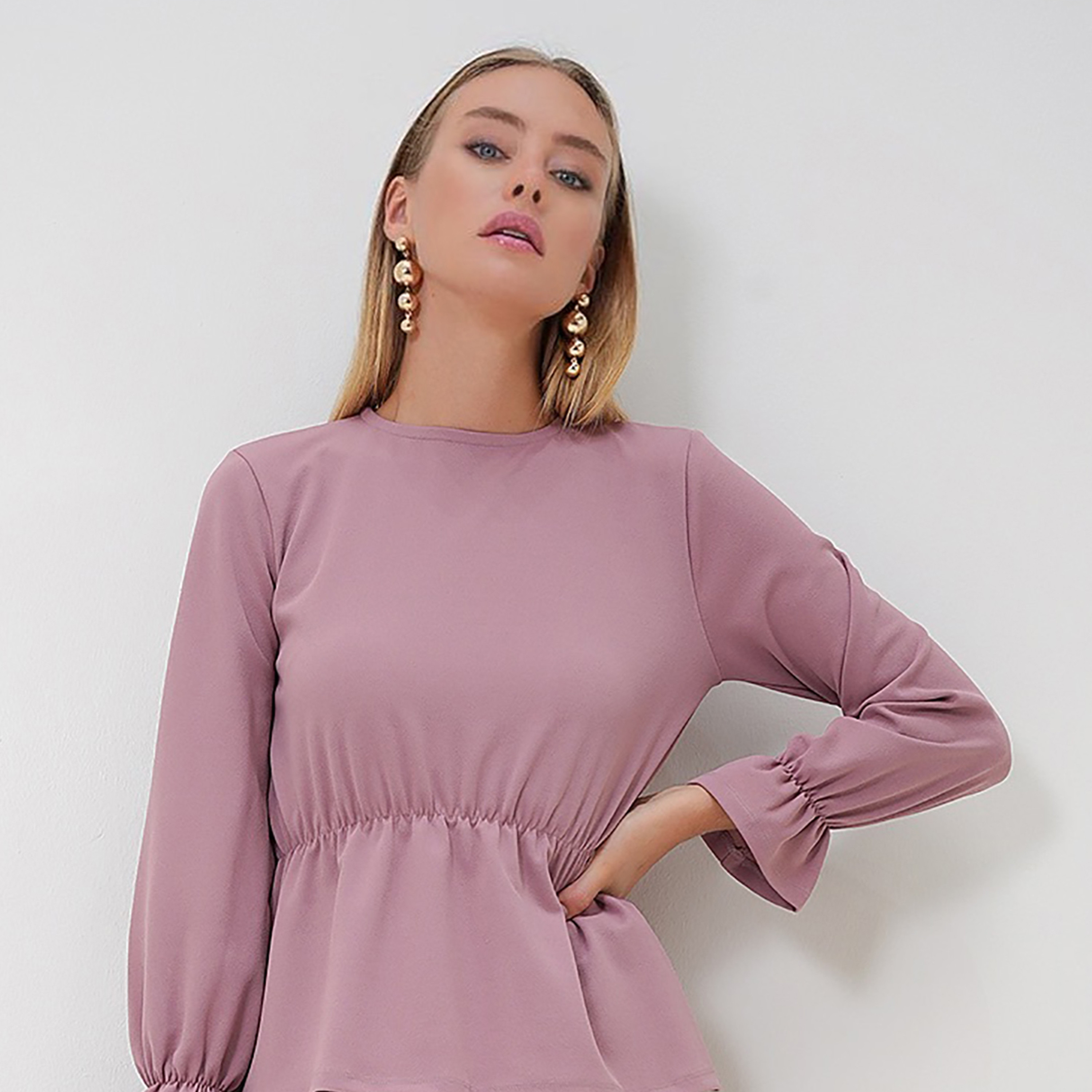تريند ألاجاتي ستايل طقم تونيك وتنورة نسائي بنفسجي-women-clothing-coordsets-image-4