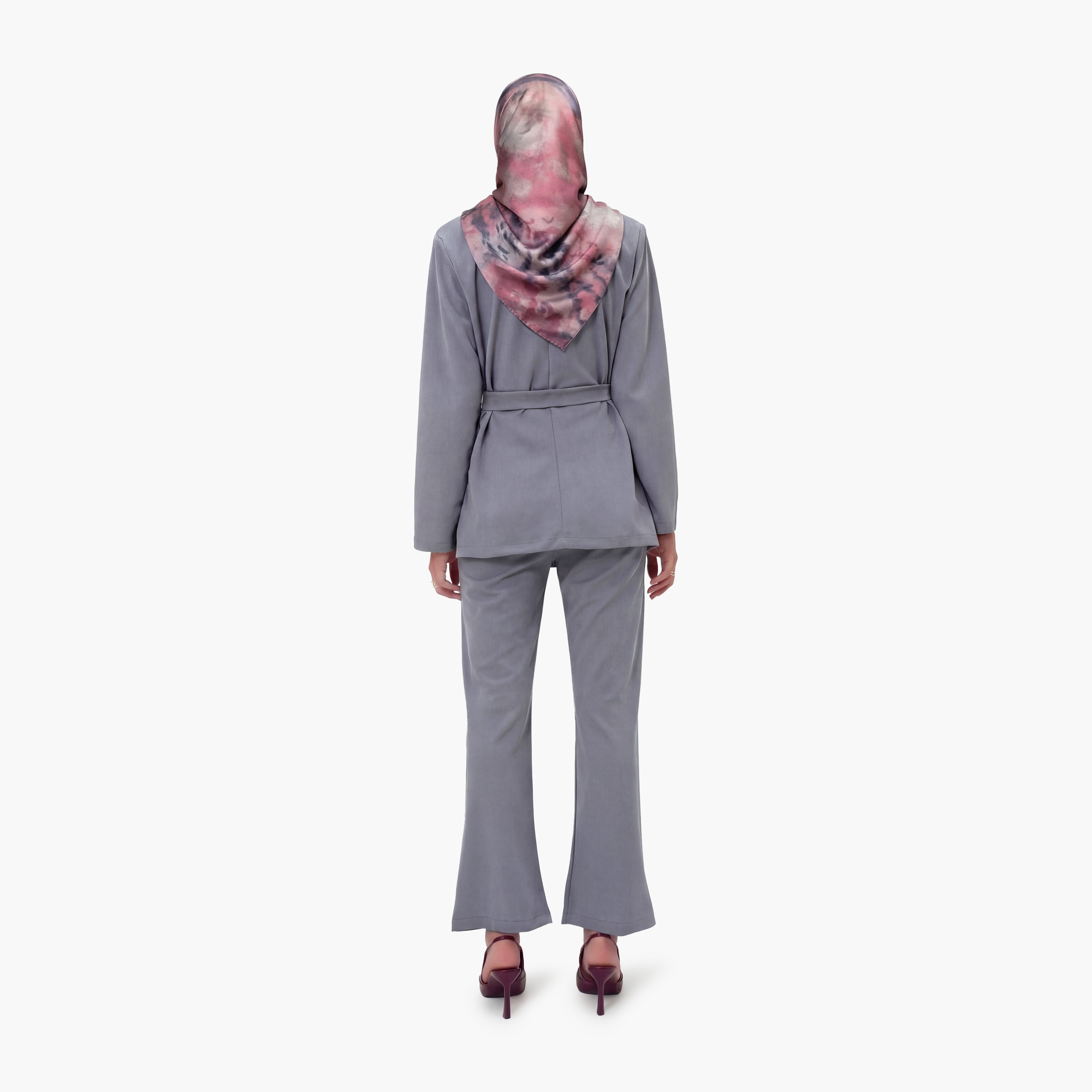 تريند ألاجاتي ستايل طقم نسائي متناسق من قطعتين: بليزر سادة بياقة شال وبنطلون-women-clothing-coordsets-image-9