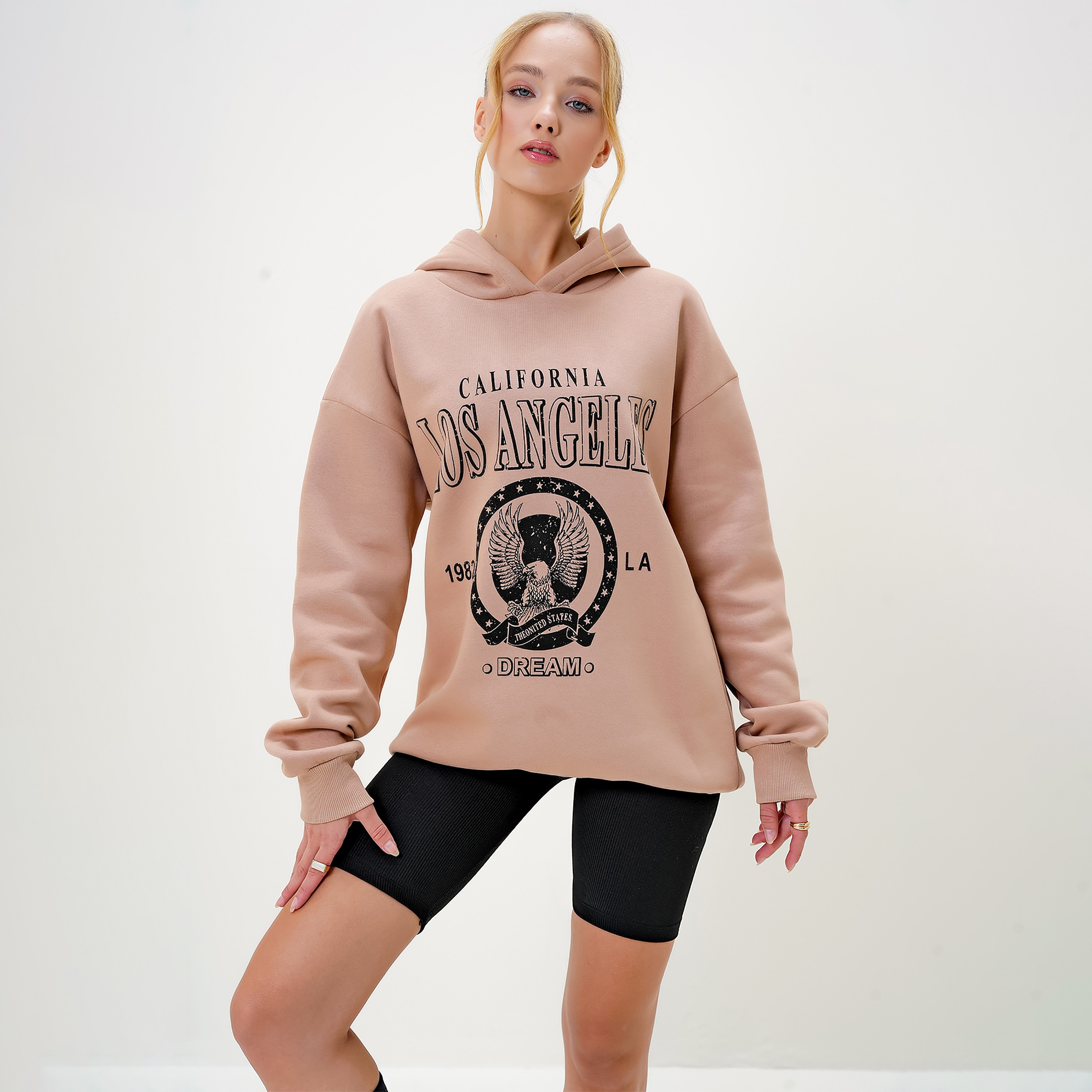 Trend Alacatı Stili Graphic Print Hooded Neck Dropped Sleeves Beige Women's Sweatshirt-women-clothing-hoodiesandsweatshirts-sweatshirts-image-3