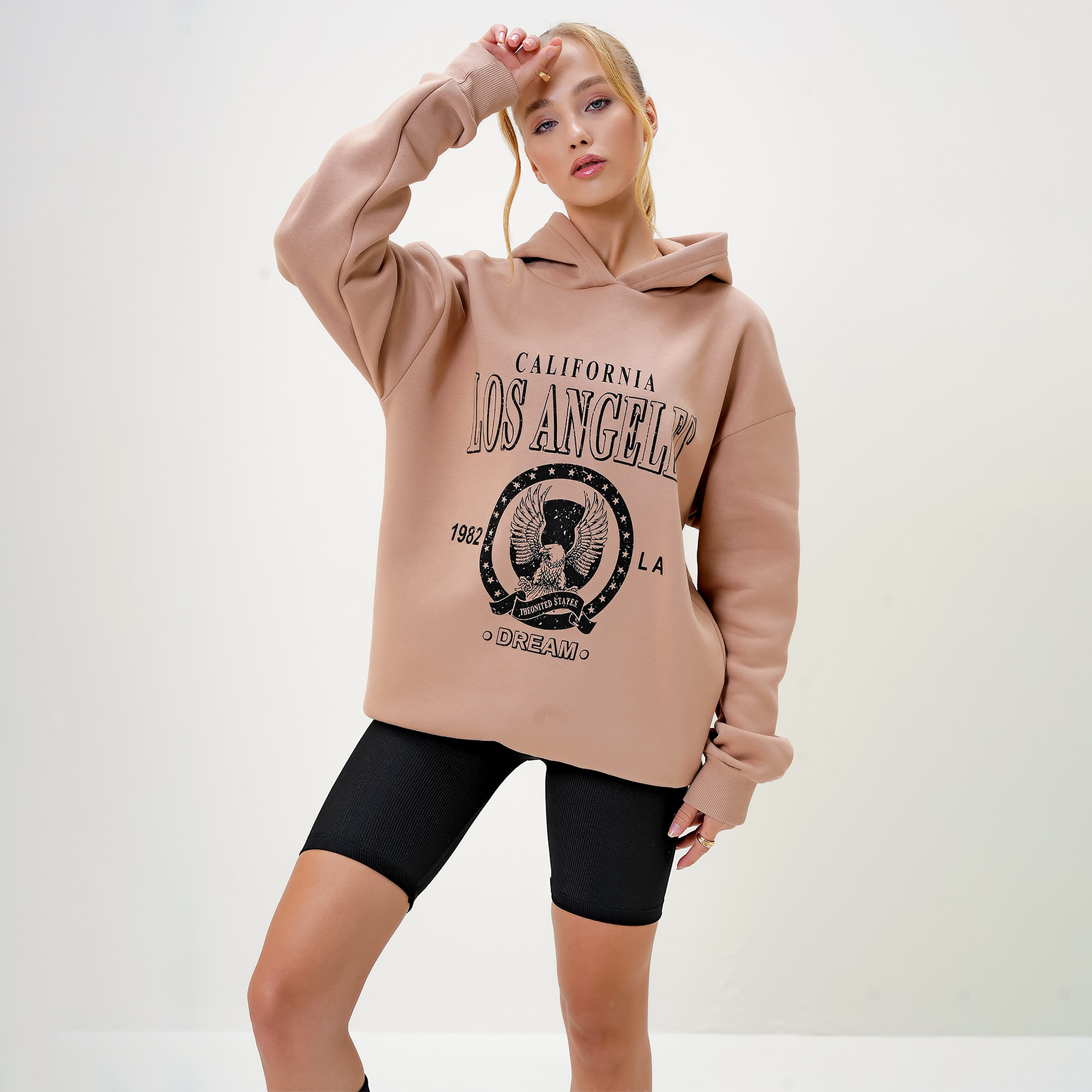Trend Alacatı Stili Graphic Print Hooded Neck Dropped Sleeves Beige Women's Sweatshirt-women-clothing-hoodiesandsweatshirts-sweatshirts-image-5