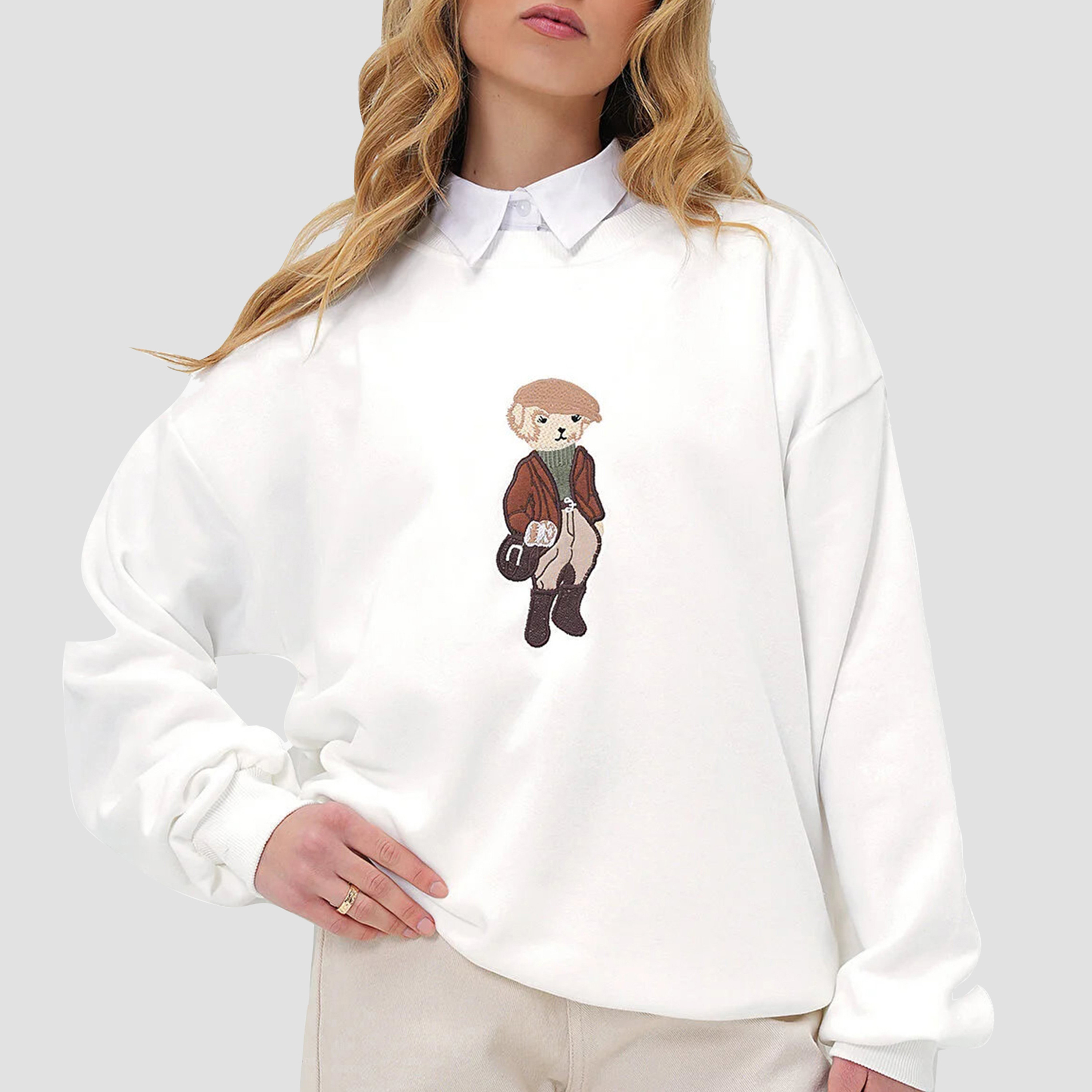 Trend Alacatı Stili Embroidered Dropped Sleeves White Women's Sweatshirt-women-clothing-hoodiesandsweatshirts-sweatshirts-image-3