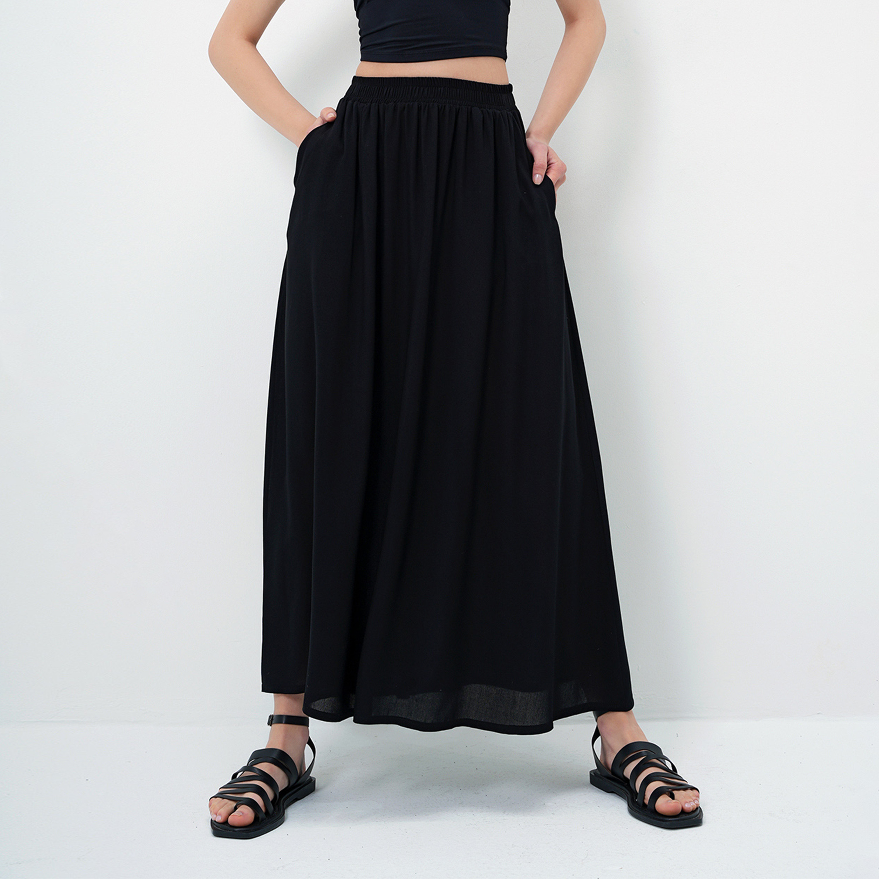 Trend Alacati Stili Flared Women's Maxi Skirt-women-clothing-bottoms-skirts-image-5