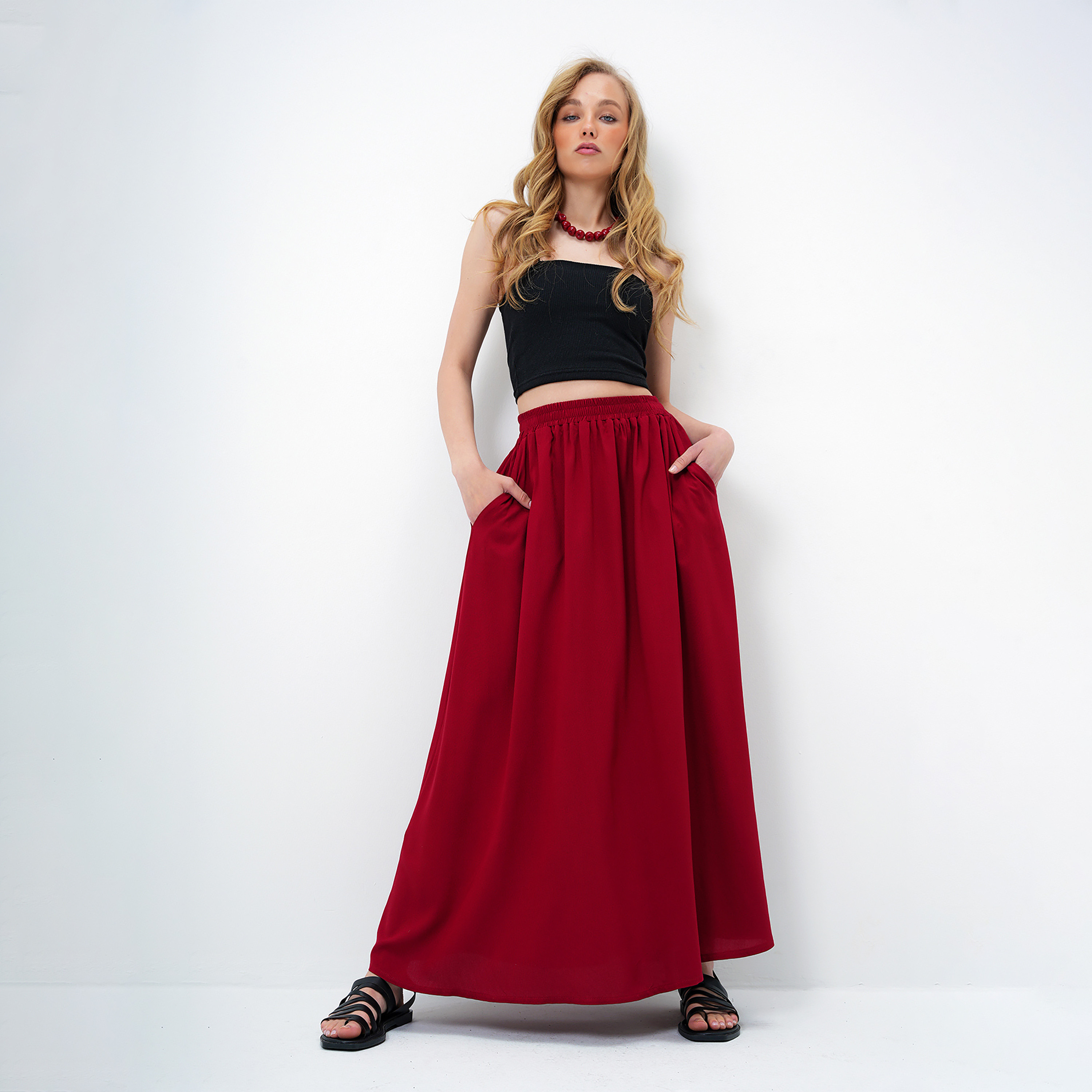 Trend Alacati Stili Flared Women's Maxi Skirt-women-clothing-bottoms-skirts-image-17