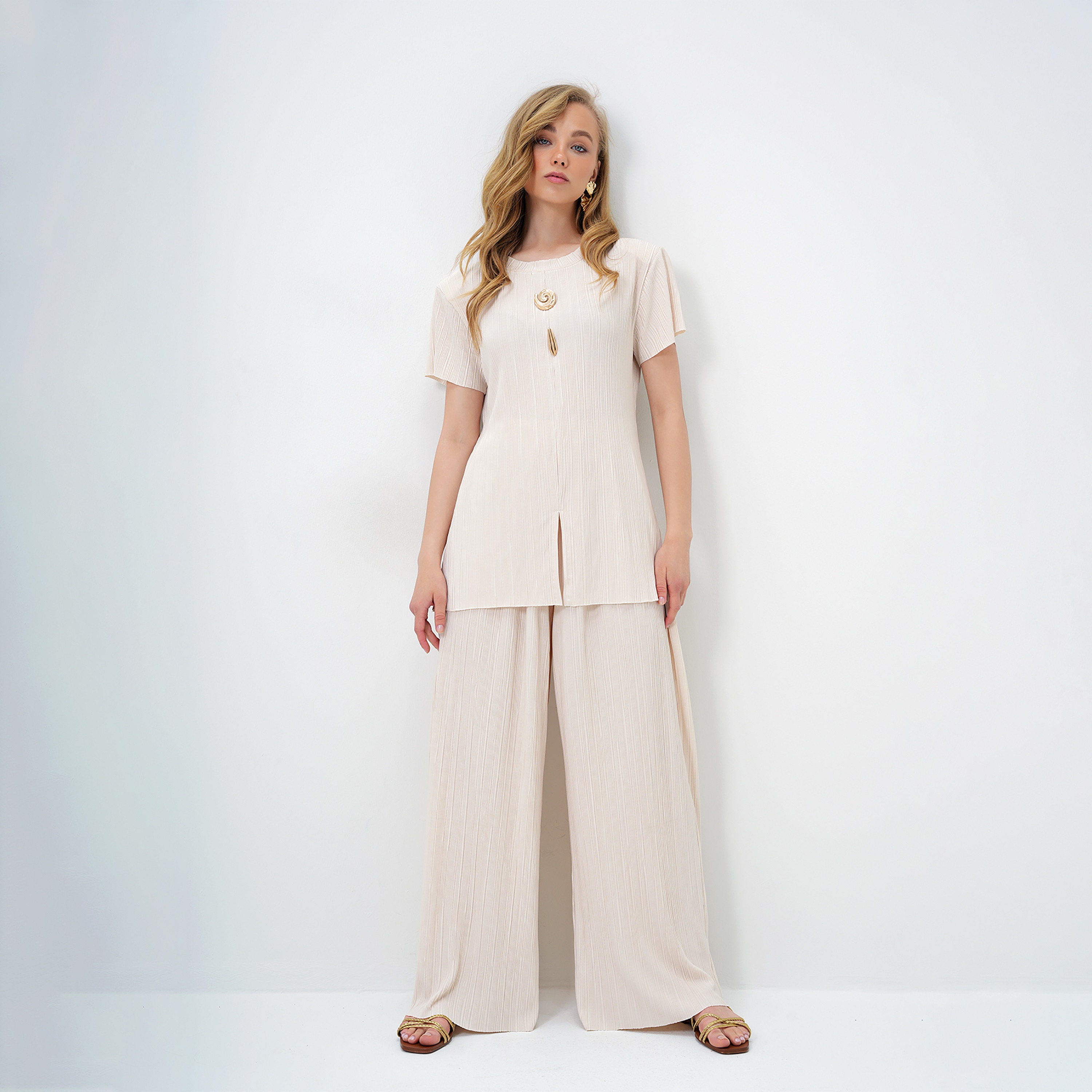 تريند ألاجاتي ستايل طقم توب وبنطلون نسائي من القطن المحبّك-women-clothing-coordsets-image-1