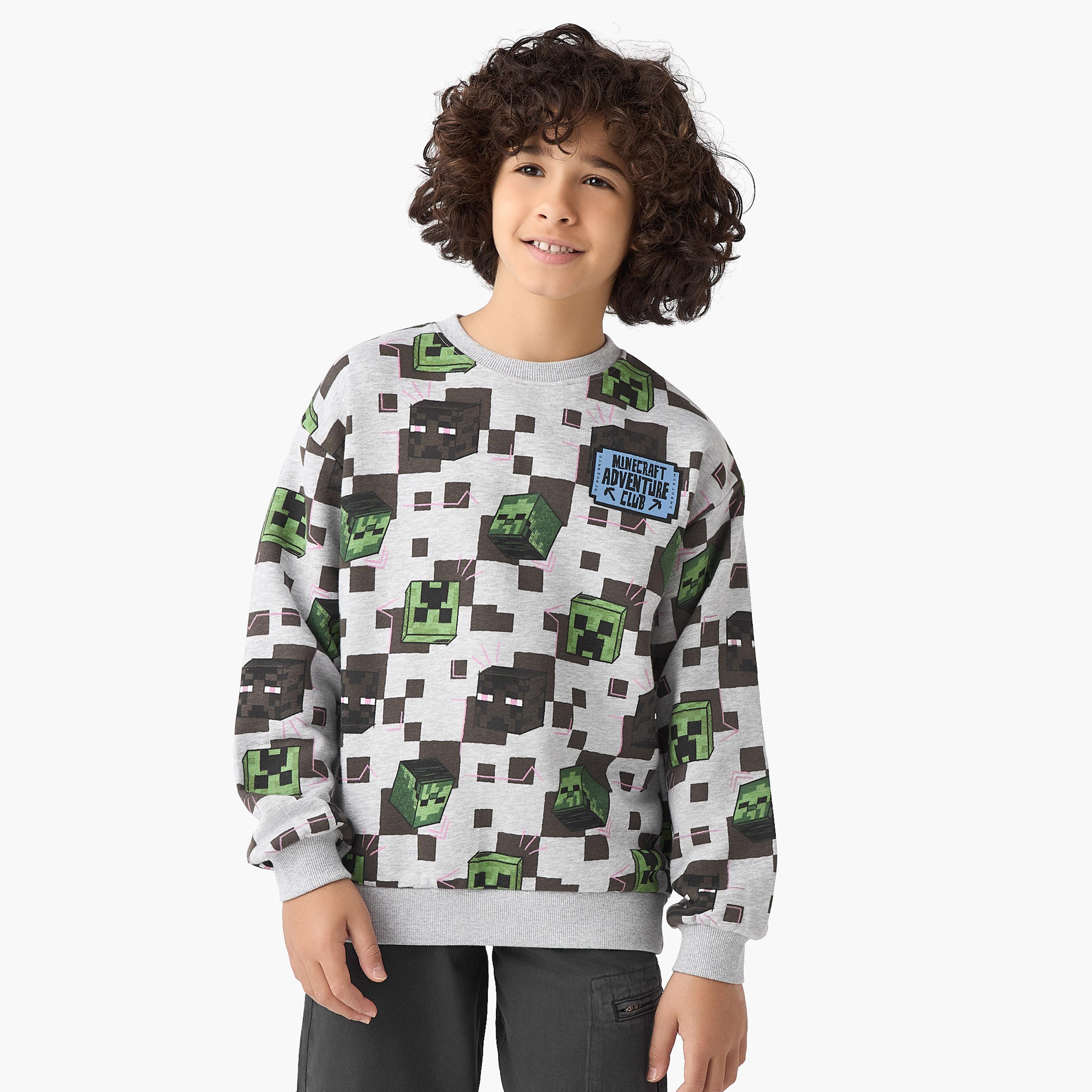 Minecraft Printed Sweatshirt-boys-clothing-sweatshirts-image-1