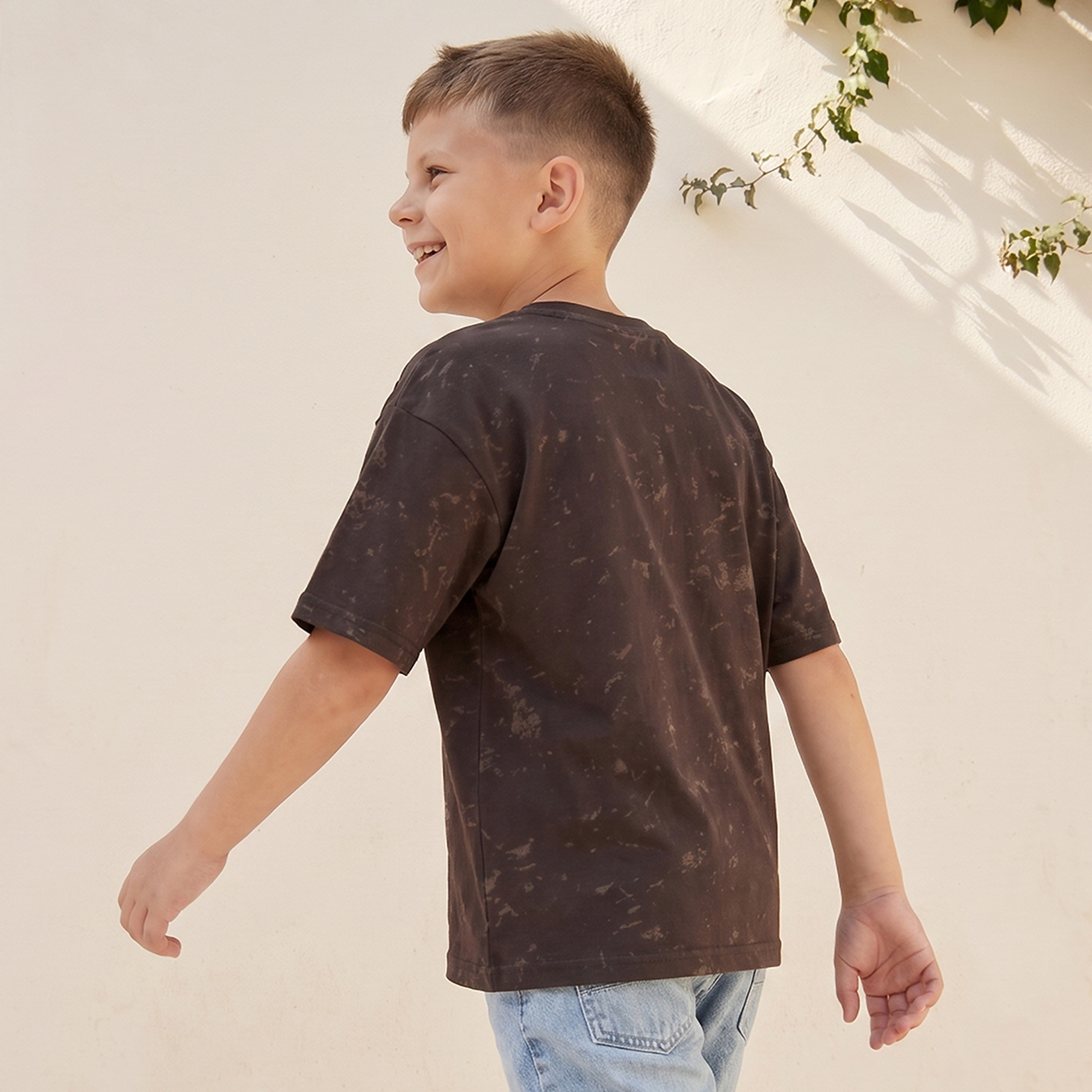 تيشيرت بياقة ضيقة وأكمام قصيرة وطبعات جرافيك من ماينكرافت-boys-clothing-tshirtsandpolos-image-3