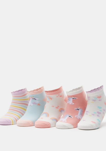 Assorted Ankle Length Socks - Set of 5-Girl%27s Socks & Tights-image-0