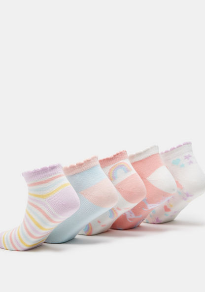 Assorted Ankle Length Socks - Set of 5-Girl%27s Socks & Tights-image-2