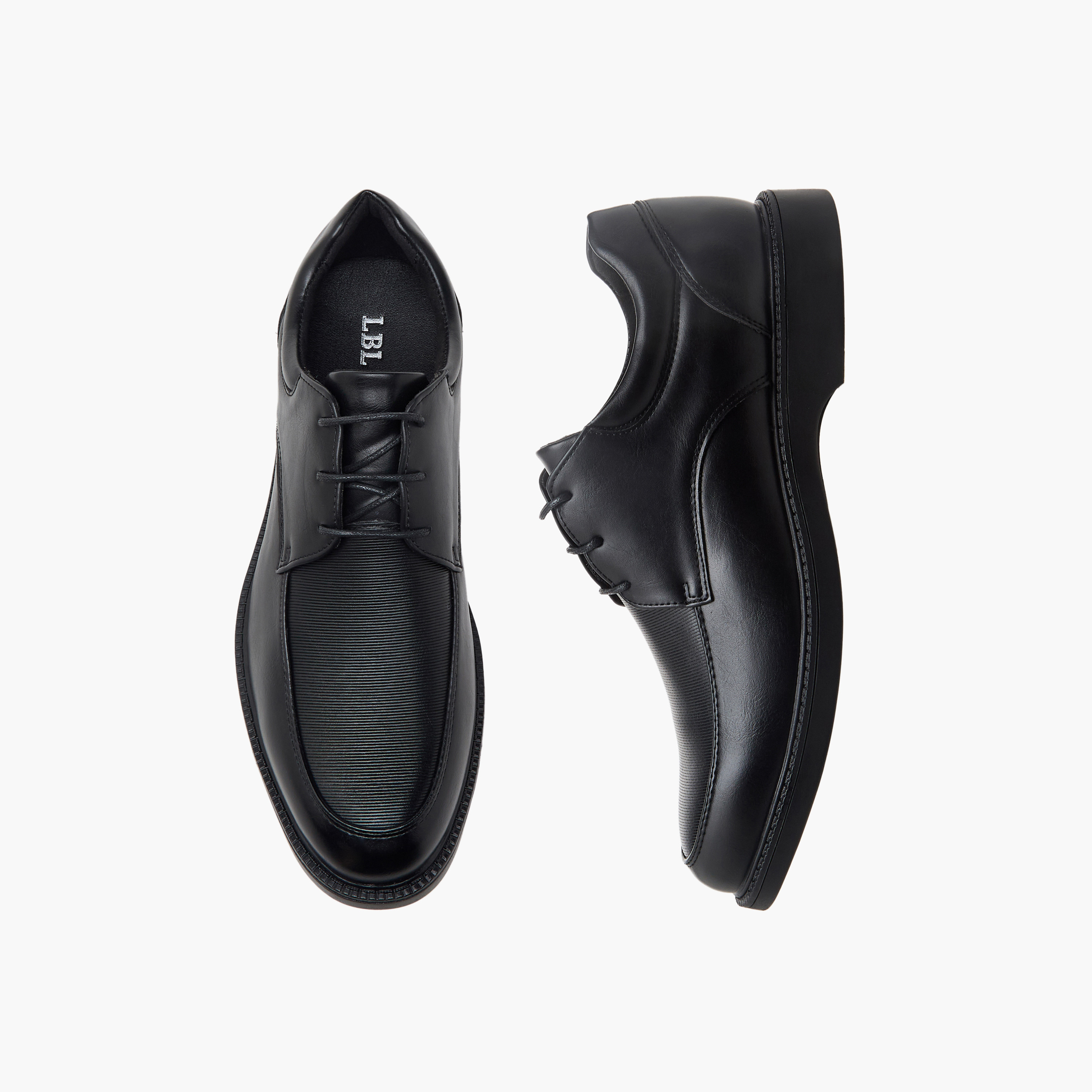 LBL by Shoexpress Men Ribbed Lace-Up Derby Shoes-men-shoes-formalshoes-image-1