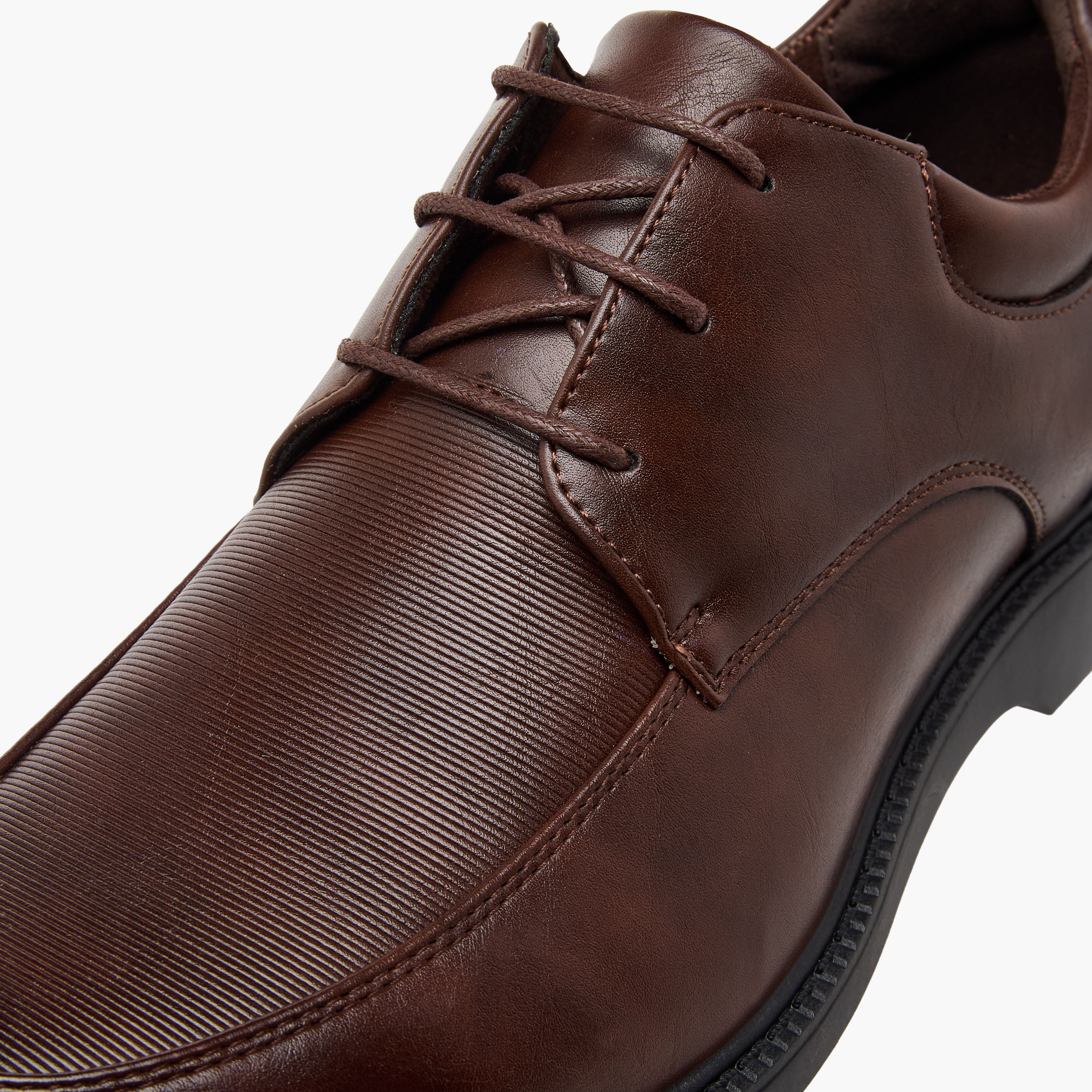 LBL by Shoexpress Men Ribbed Lace-Up Derby Shoes-men-shoes-formalshoes-image-4