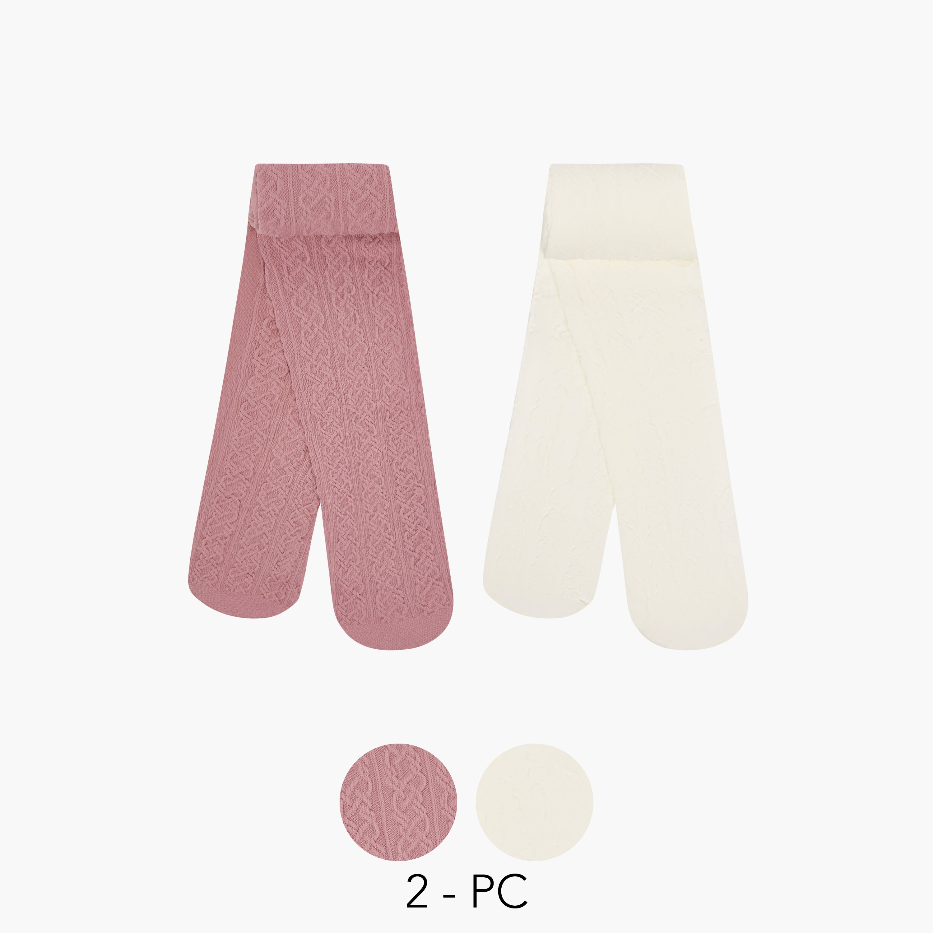 طقم سراويل تحتانية بخصر مطاطي قطعتين بارزة الملمس من فلورا بيلا-girls-accessories-socks-image-1
