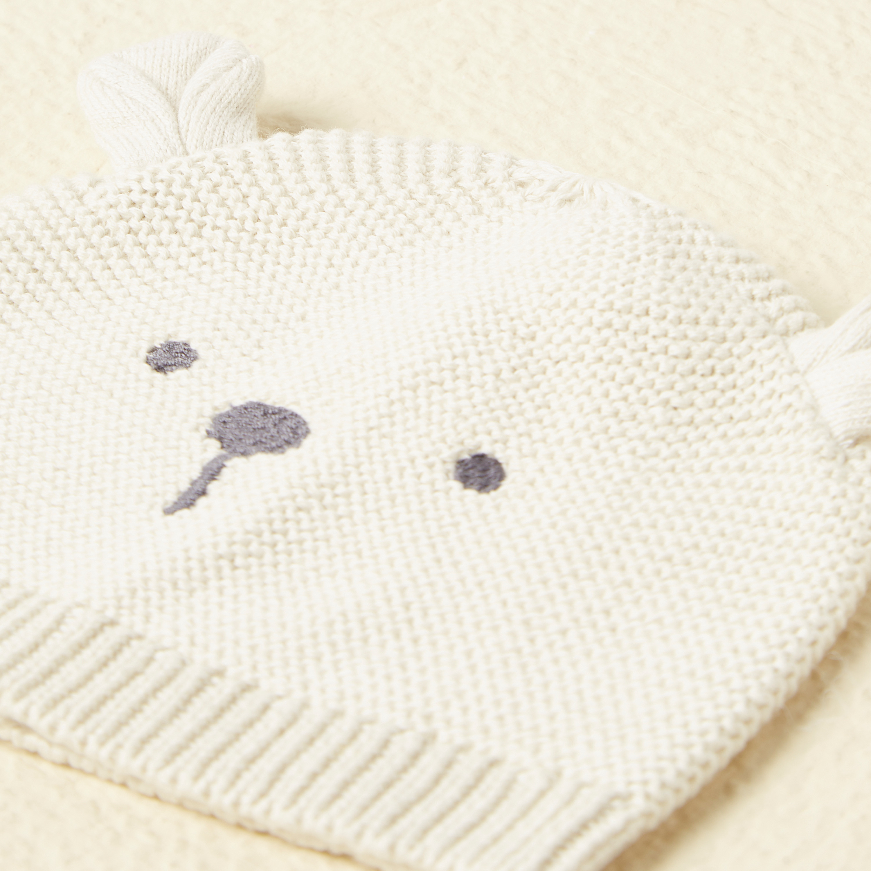 Juniors Bear Embroidered Beanie Cap with Ear Applique-baby-boys-accessories-caps-image-4
