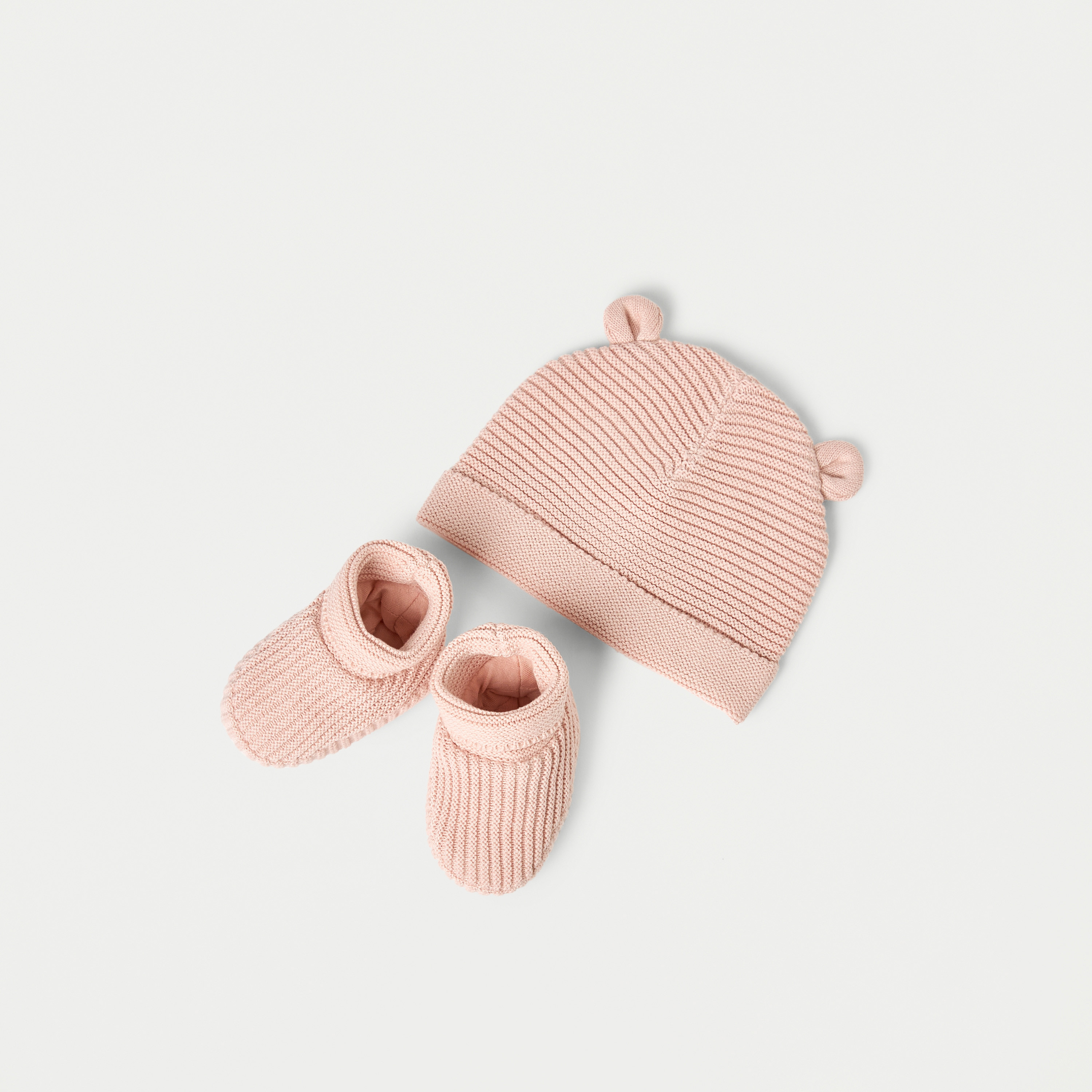 Juniors Ribbed Beanie Cap and Booties Set-baby-girls-accessories-caps-image-1