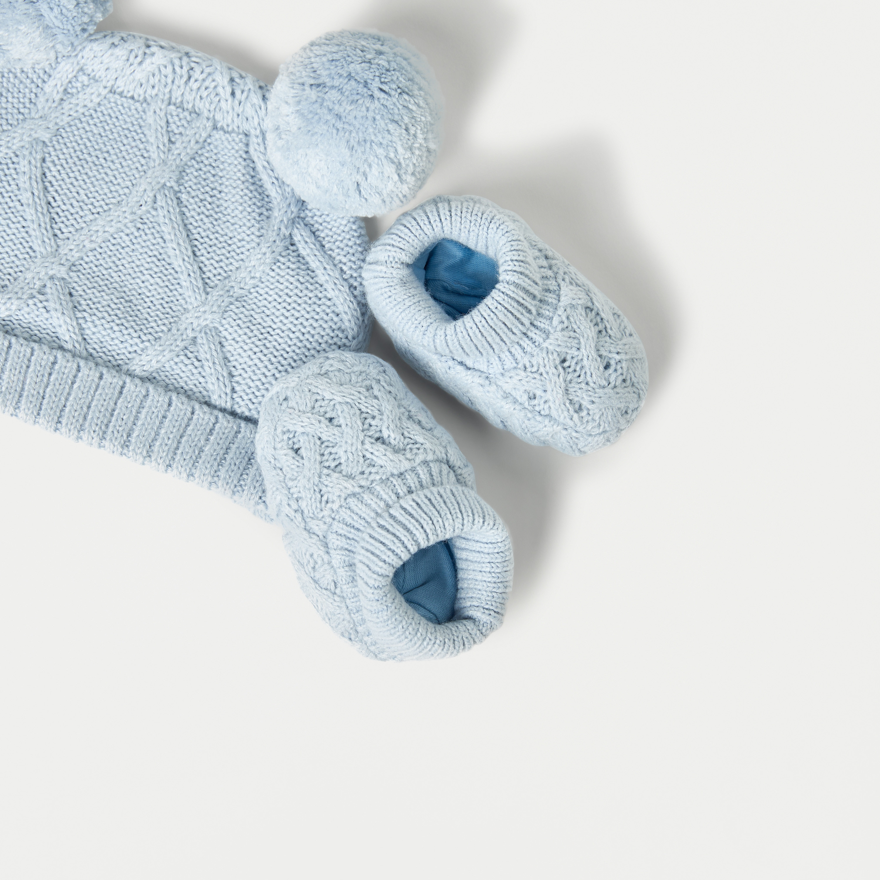 Juniors Fur Ball Detail Cap with Booties-baby-boys-accessories-caps-image-4