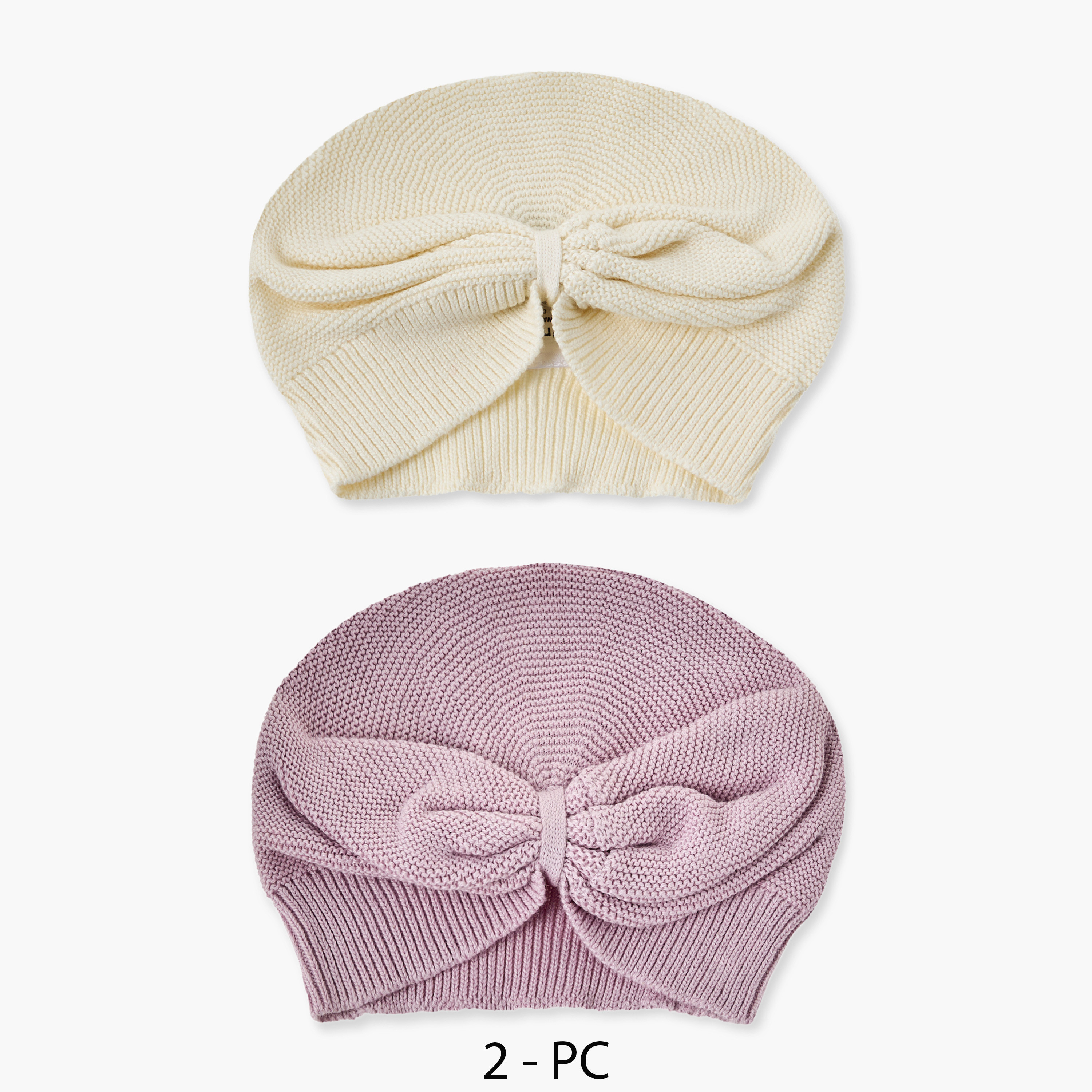 طقم من 2 - كاب بتصميم فيونكة من جونيورز-baby-girls-accessories-caps-image-1