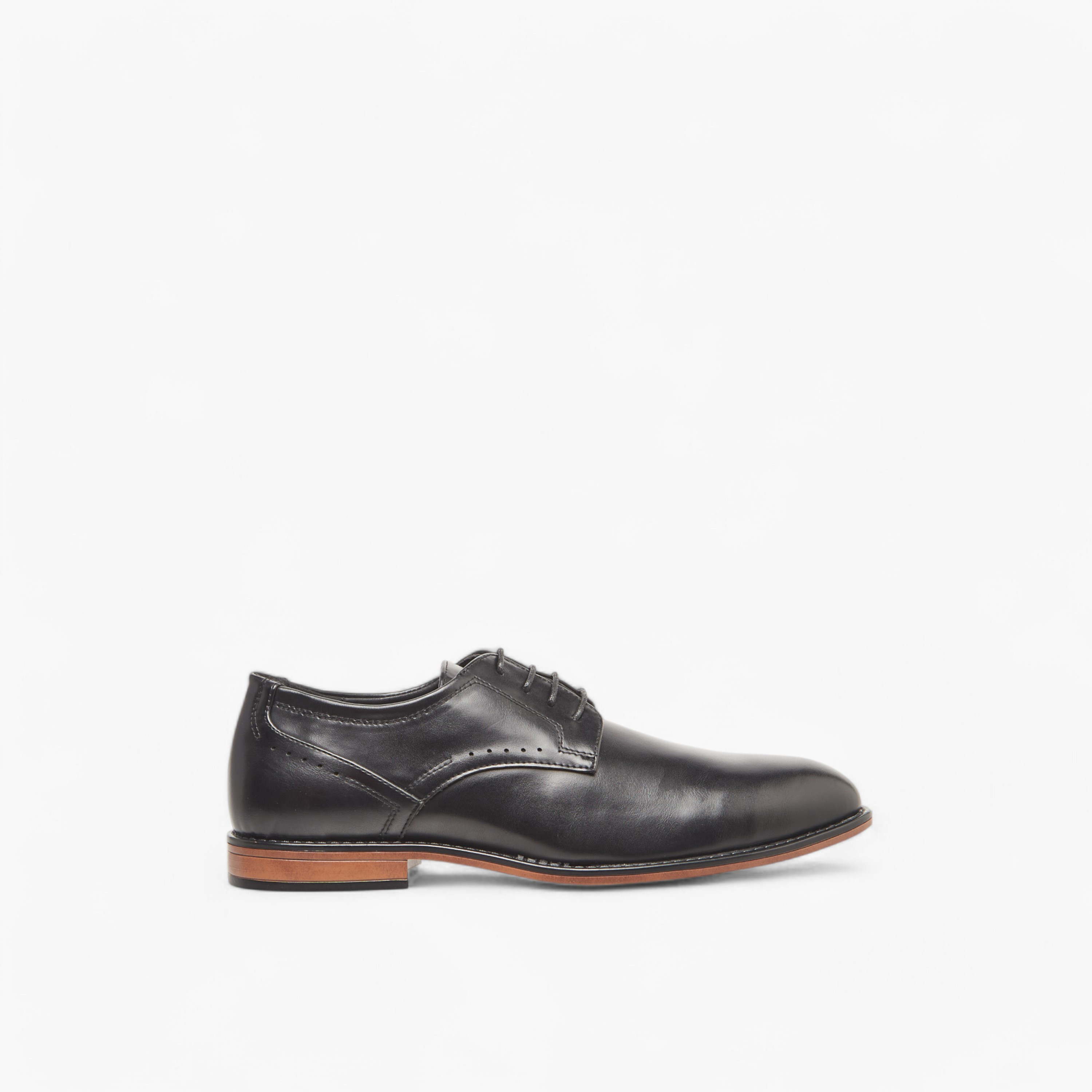 LBL by Shoexpress Solid Derby Shoes with Lace-Up Closure-men-shoes-formalshoes-image-3