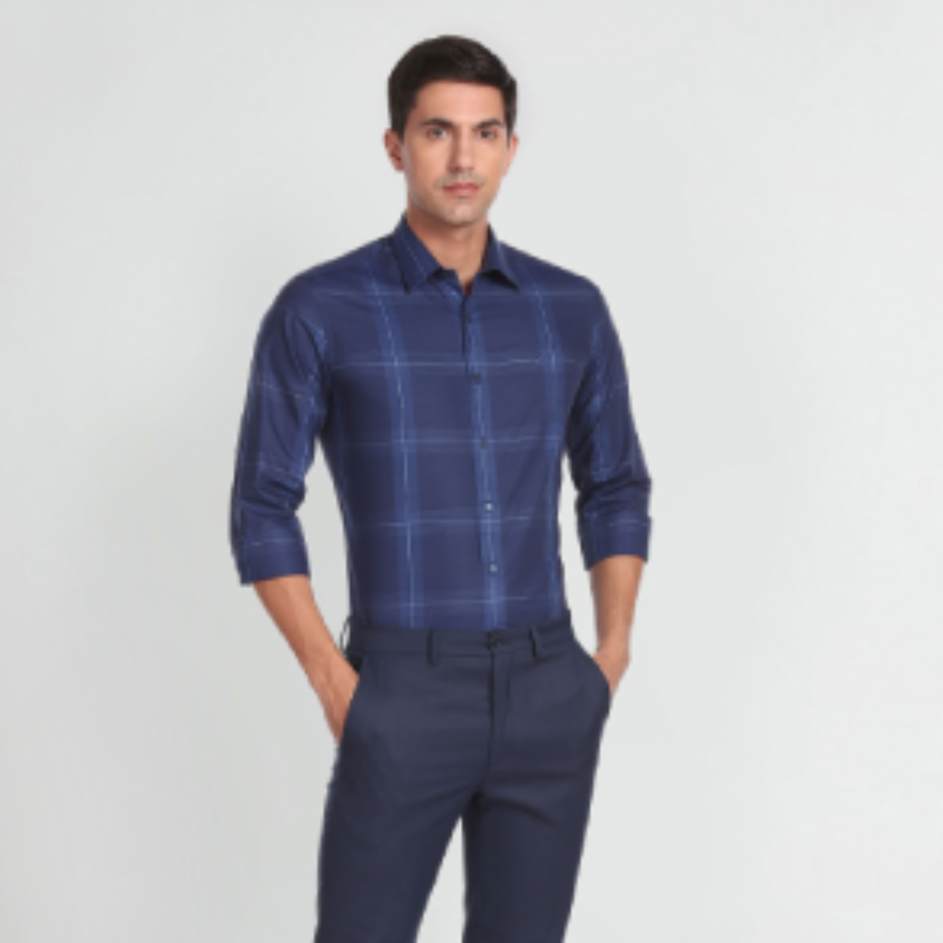 Dark blue hot sale slim fit shirt