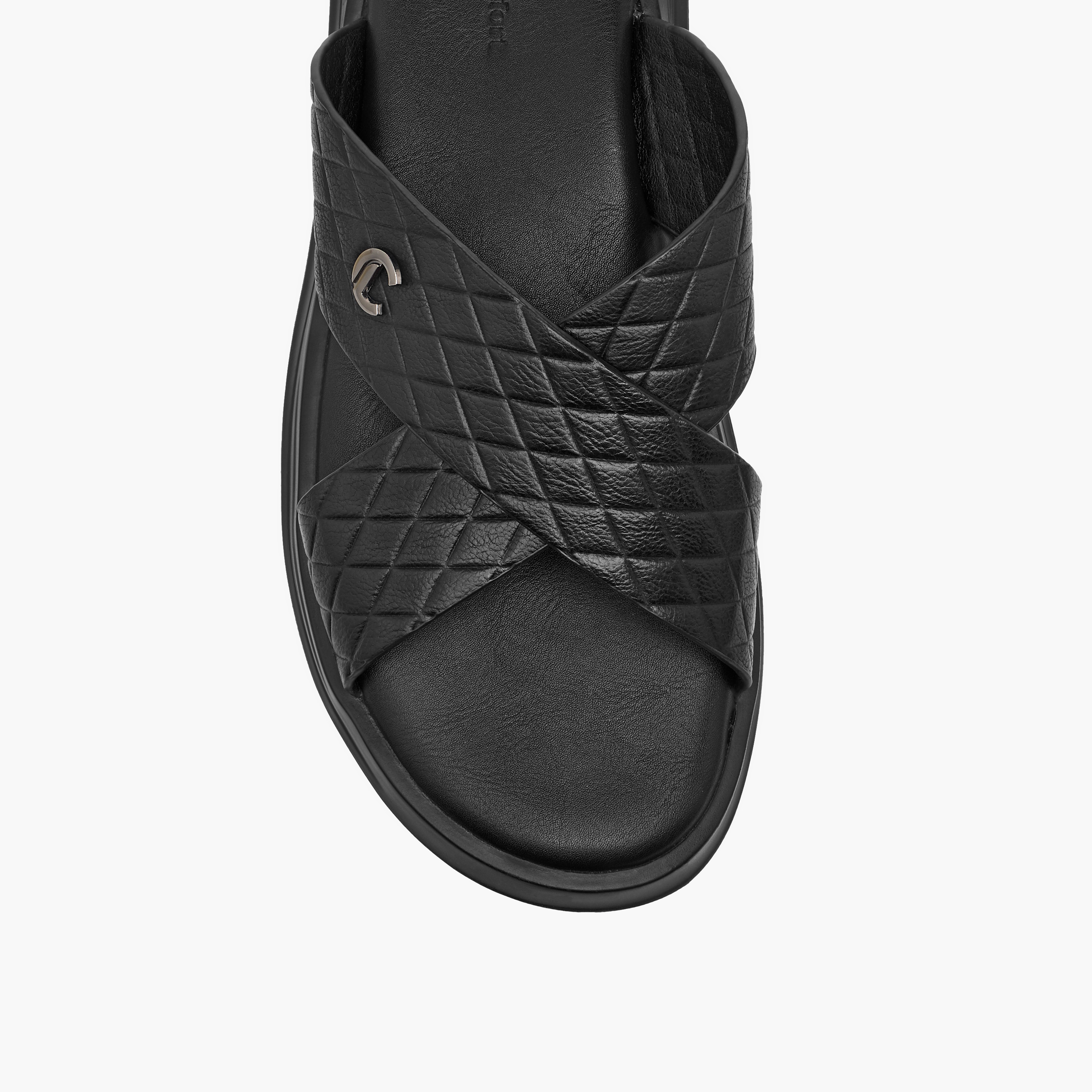 Le Confort Textured Slip-On Cross Strap Comfort Sandals-men-shoes-sandals-image-3