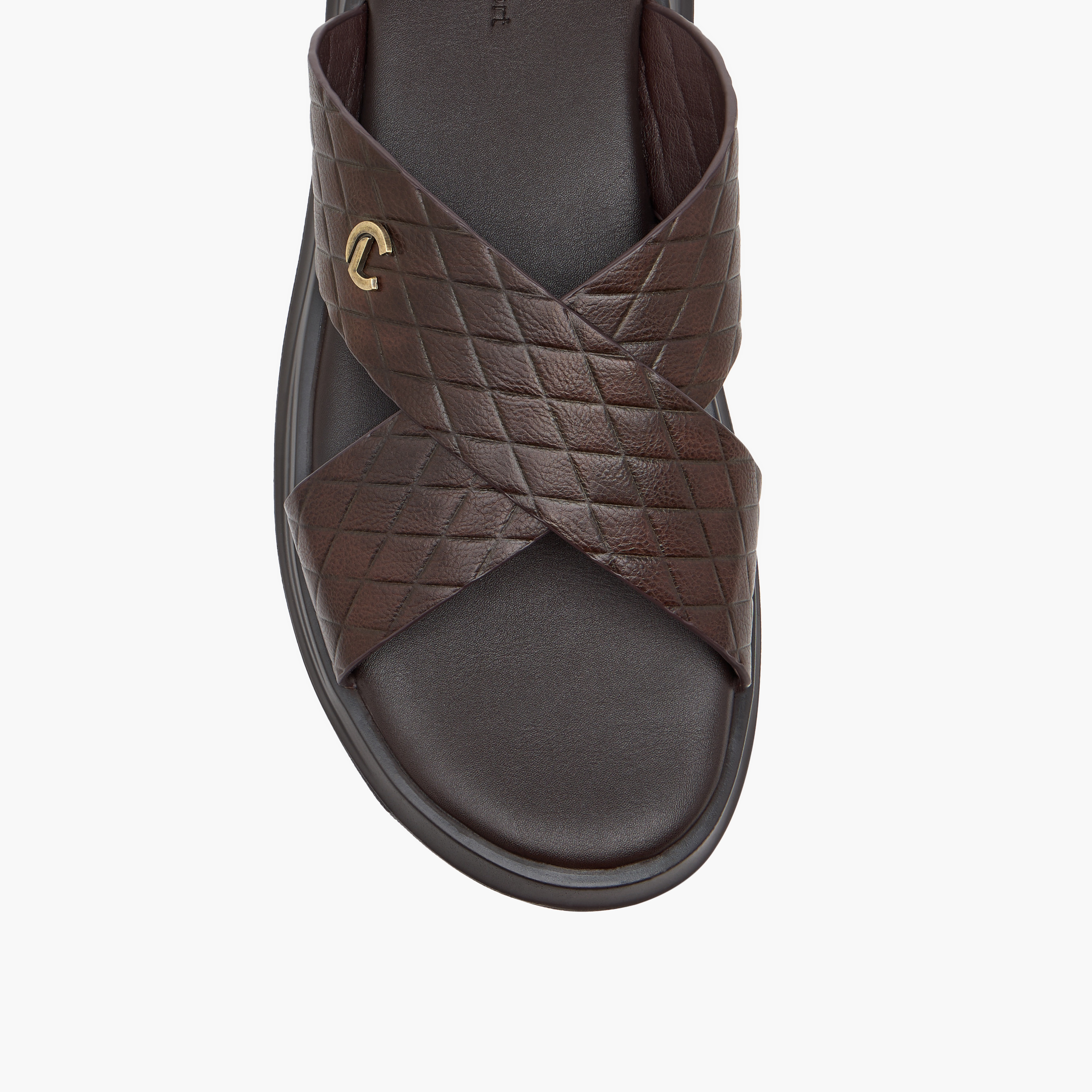 Le Confort Textured Slip-On Cross Strap Comfort Sandals-men-shoes-sandals-image-3