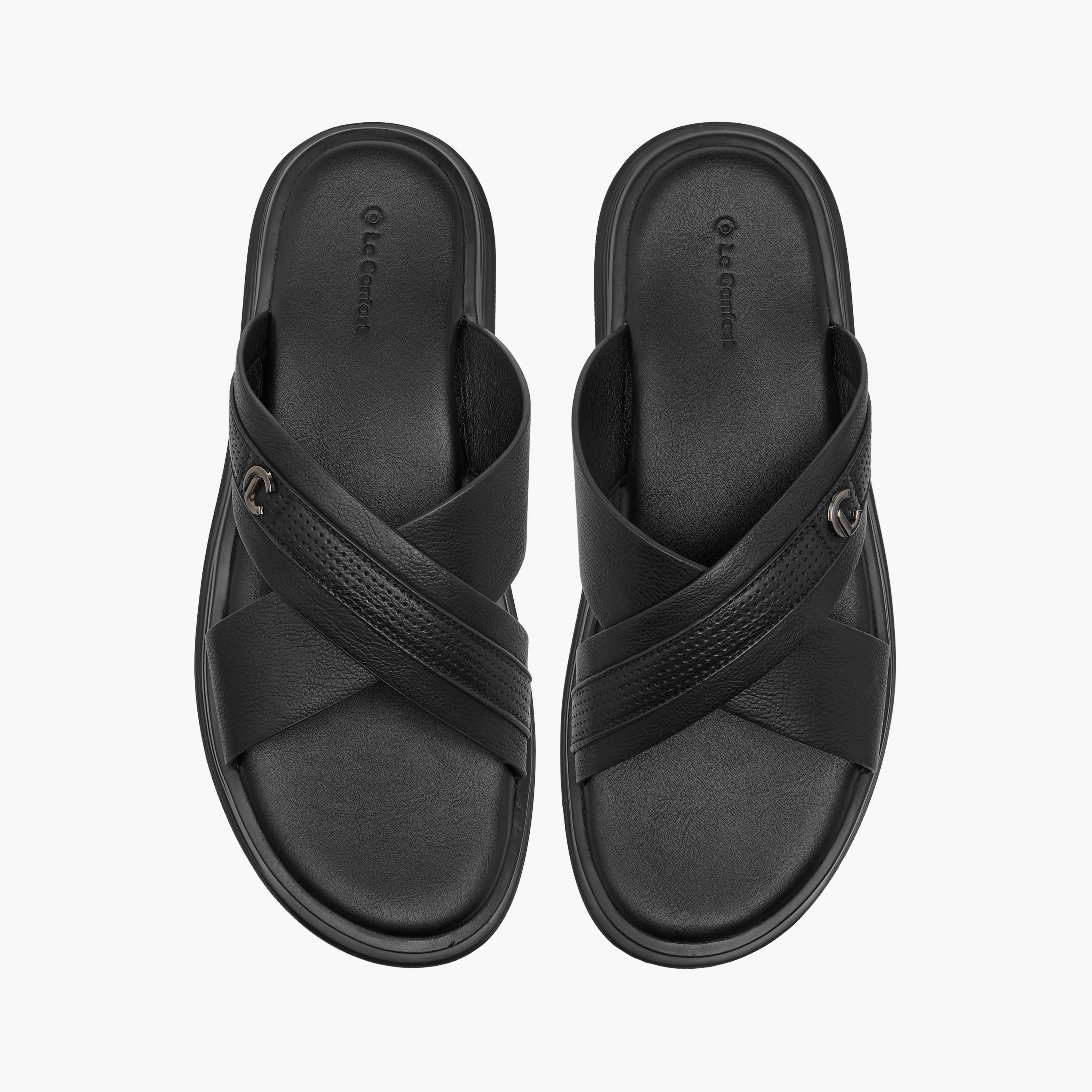 صندل مريح بارز الملمس سهل الارتداء بحزام متقاطع من لو كونفورت-men-shoes-sandals-image-1