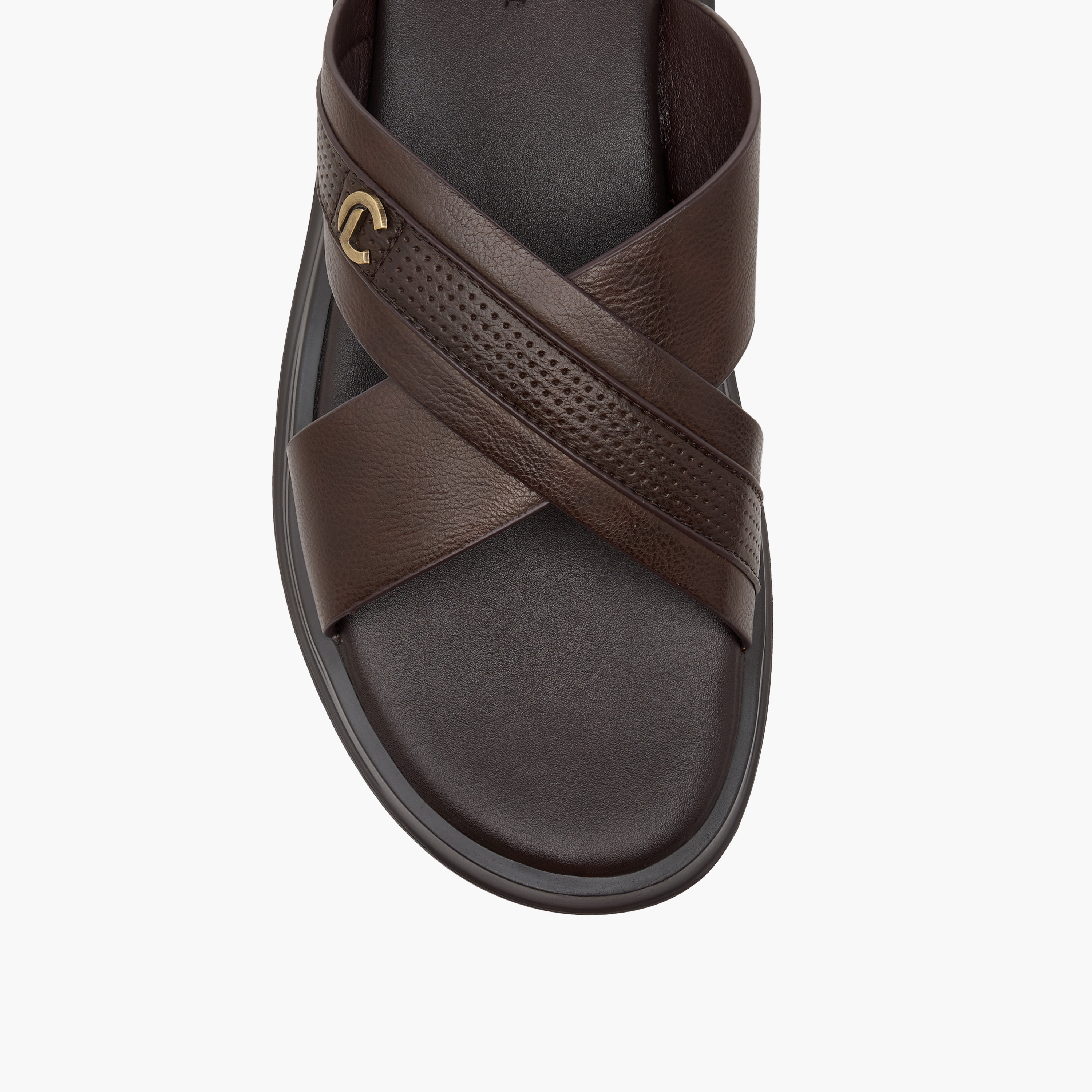 Le Confort Textured Cross Strap Slip-On Comfort Sandals-men-shoes-sandals-image-3