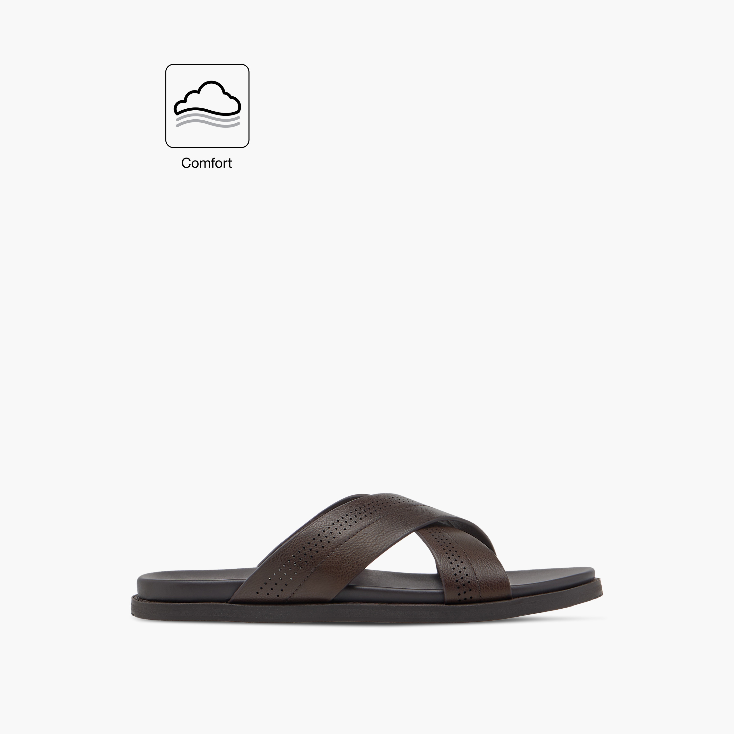 Le Confort Textured Cross Strap Slip-On Comfort Sandals-men-shoes-sandals-image-2