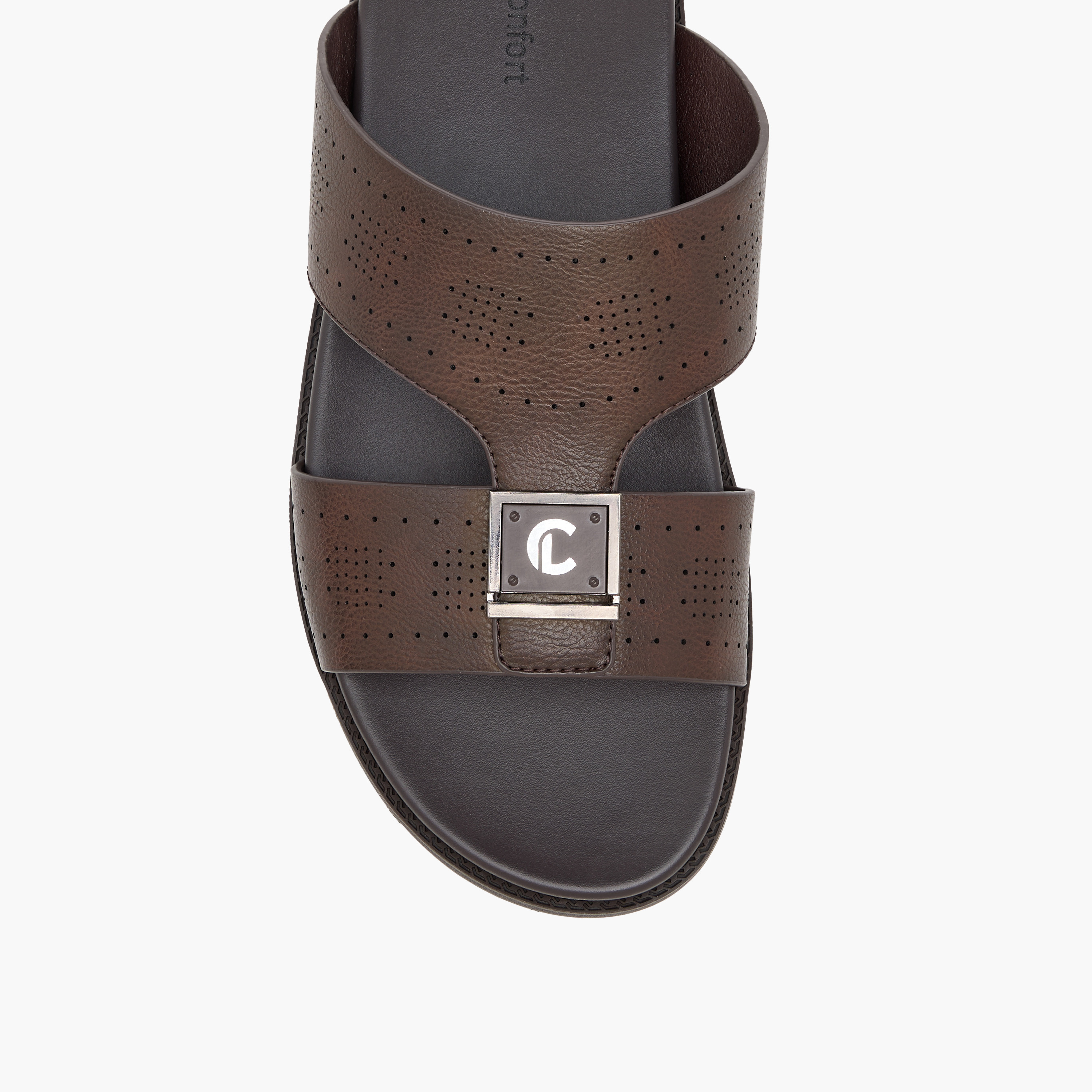 صندل عربي مريح سهل الارتداء بزينة الشعار من لو كونفورت-men-shoes-sandals-image-3