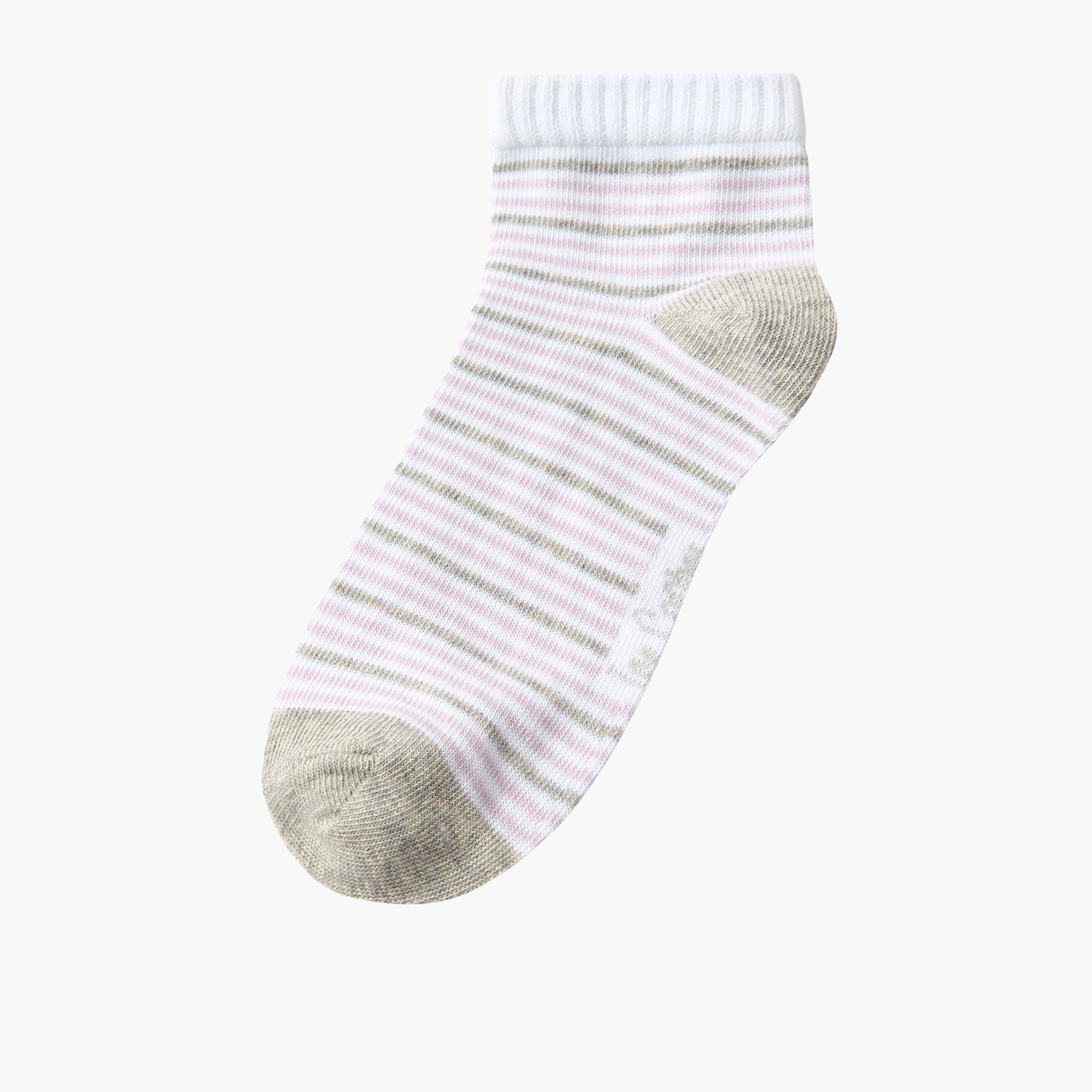 طقم جوارب مقلمة للفتيات بطول الكاحل من لي كوبر 5 أزواج-girls-accessories-socks-image-4