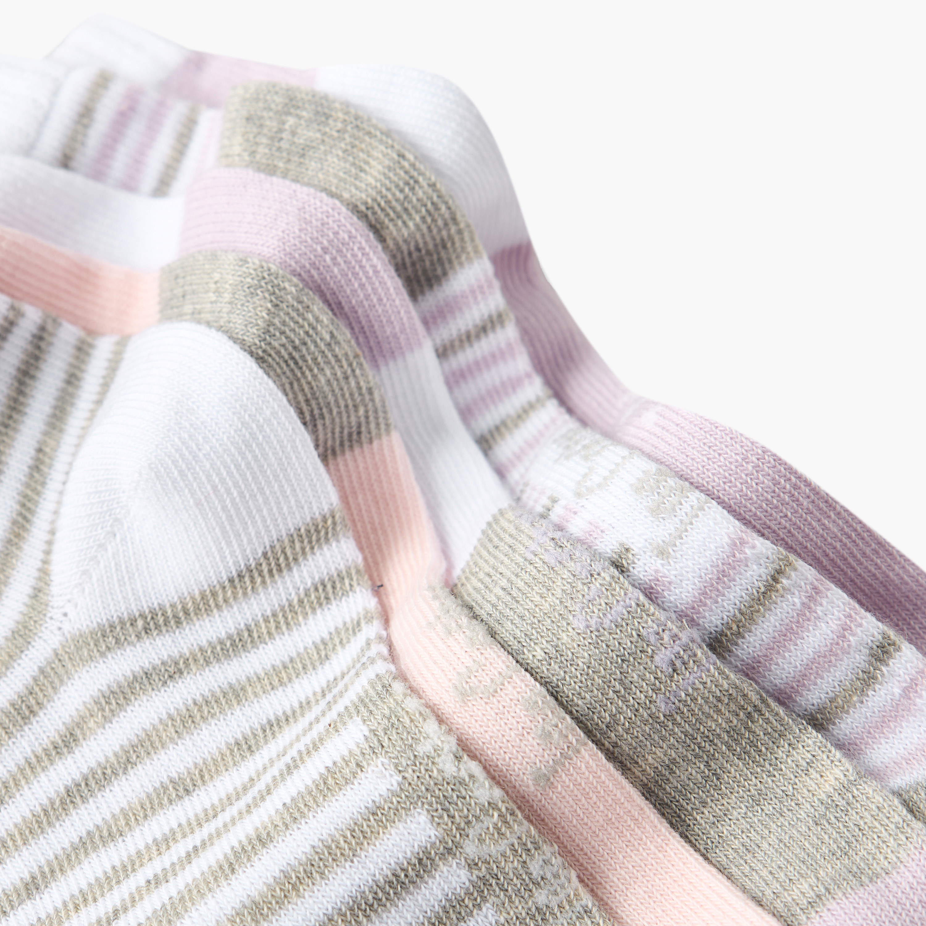 طقم جوارب مقلمة للفتيات بطول الكاحل من لي كوبر 5 أزواج-girls-accessories-socks-image-8
