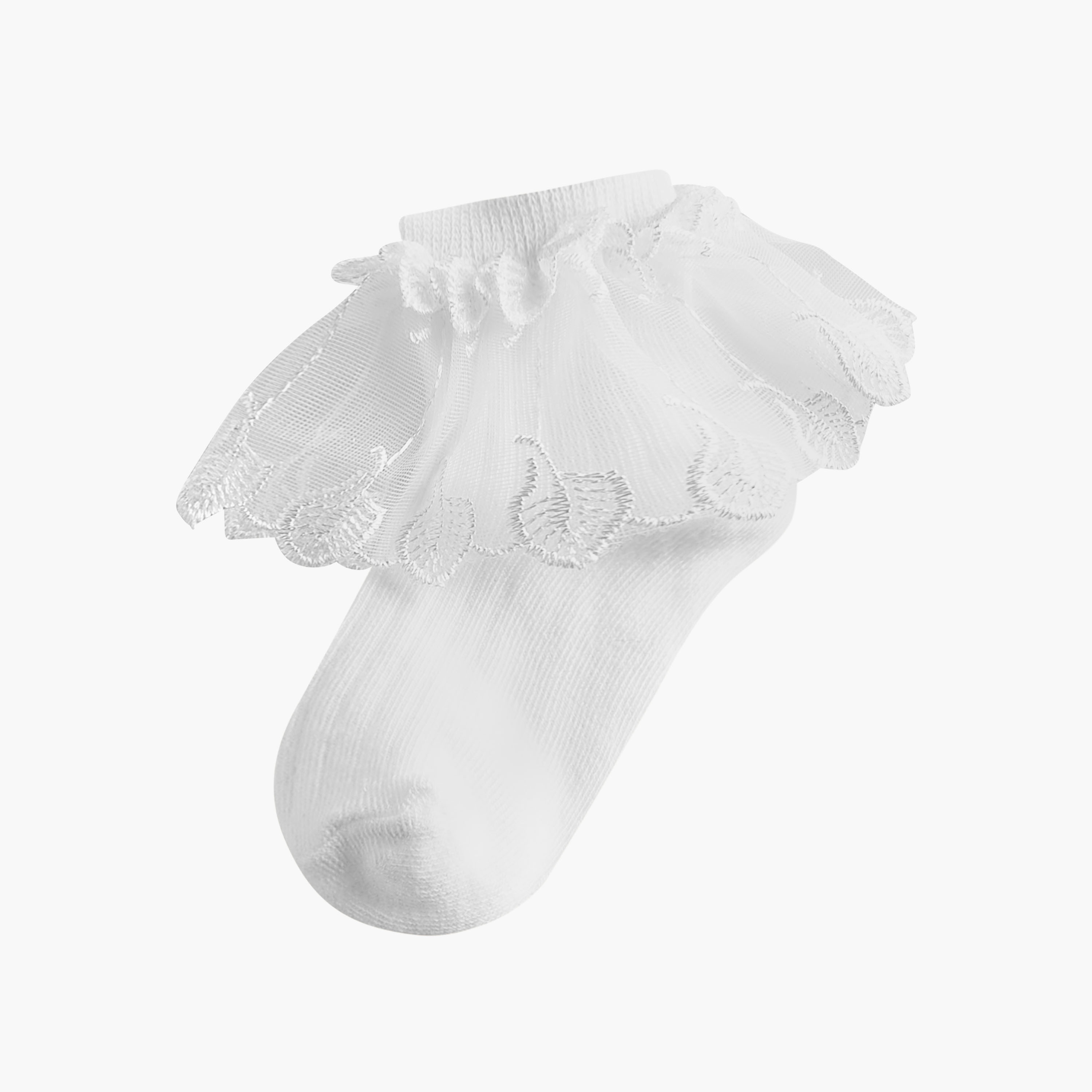 Pack of 3 Celeste Girls Socks with Embroidered Frill Detail-girls-accessories-socks-image-2