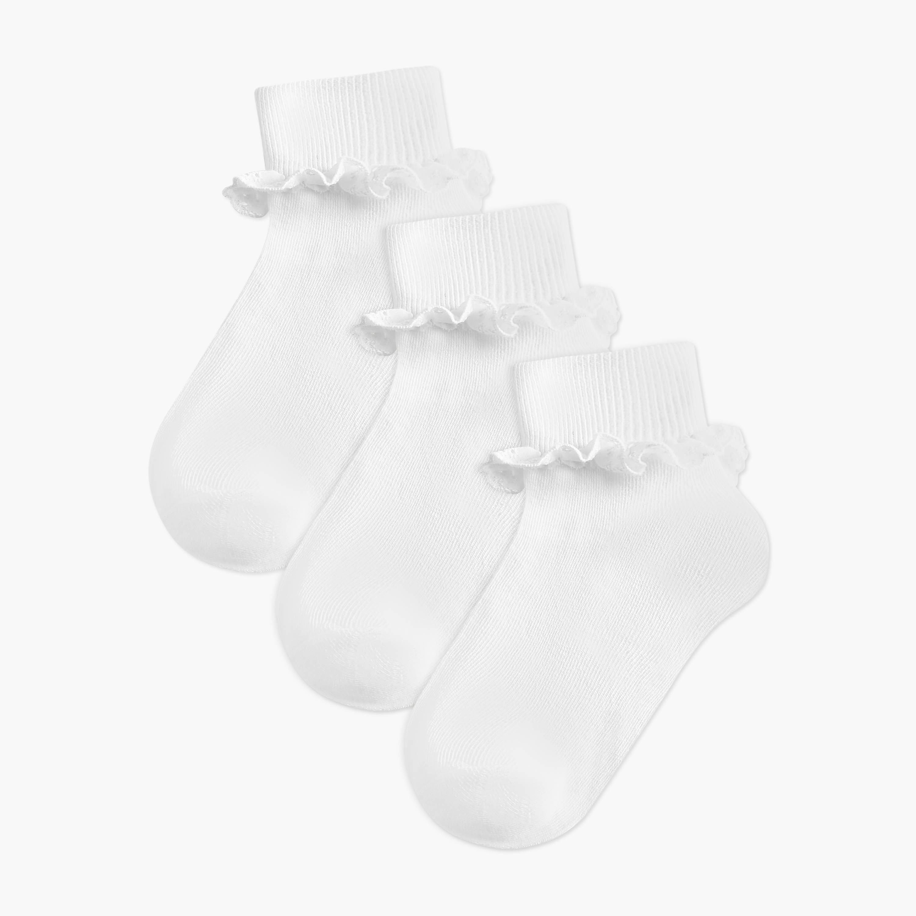 Pack of 3 Celeste Girls Socks with Frill Detail-girls-accessories-socks-image-1