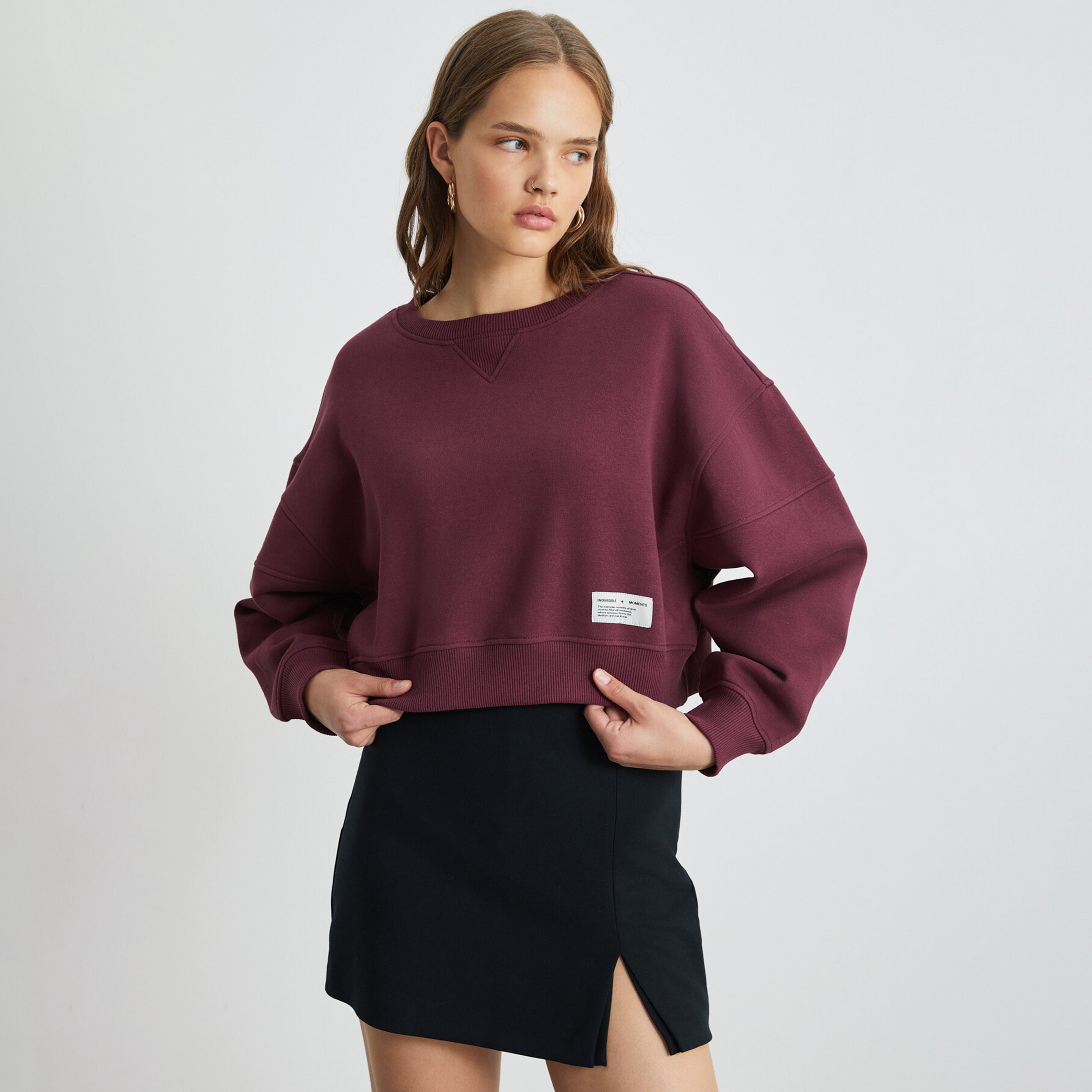 GRIMELANGE Burgundy Women's Sweatshirt-women-winterwear-hoodiesandsweatshirts-sweatshirts-image-1
