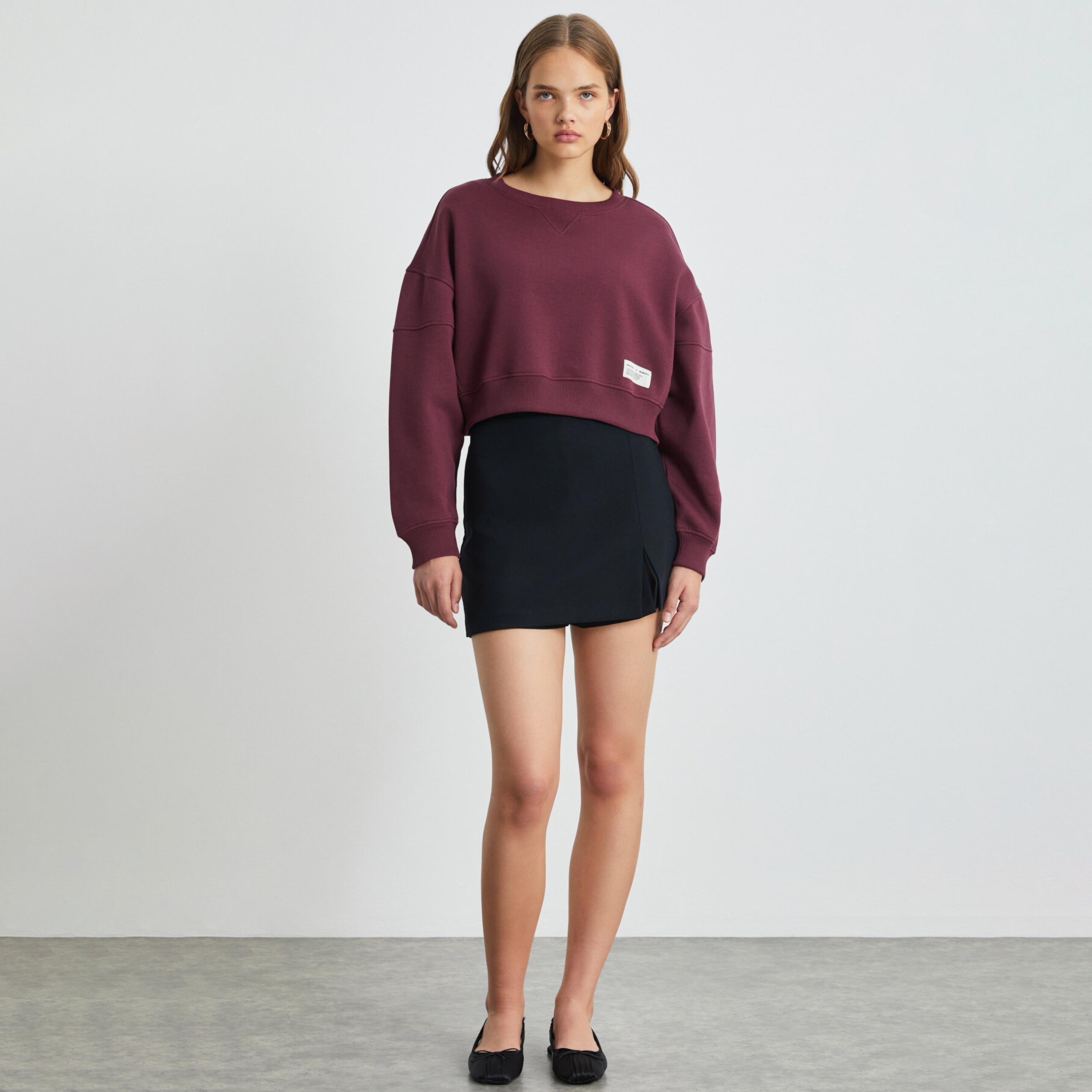 GRIMELANGE Burgundy Women's Sweatshirt-women-winterwear-hoodiesandsweatshirts-sweatshirts-image-2