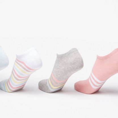 Striped Ankle Length Socks - Set of 5-Women%27s Socks-image-3