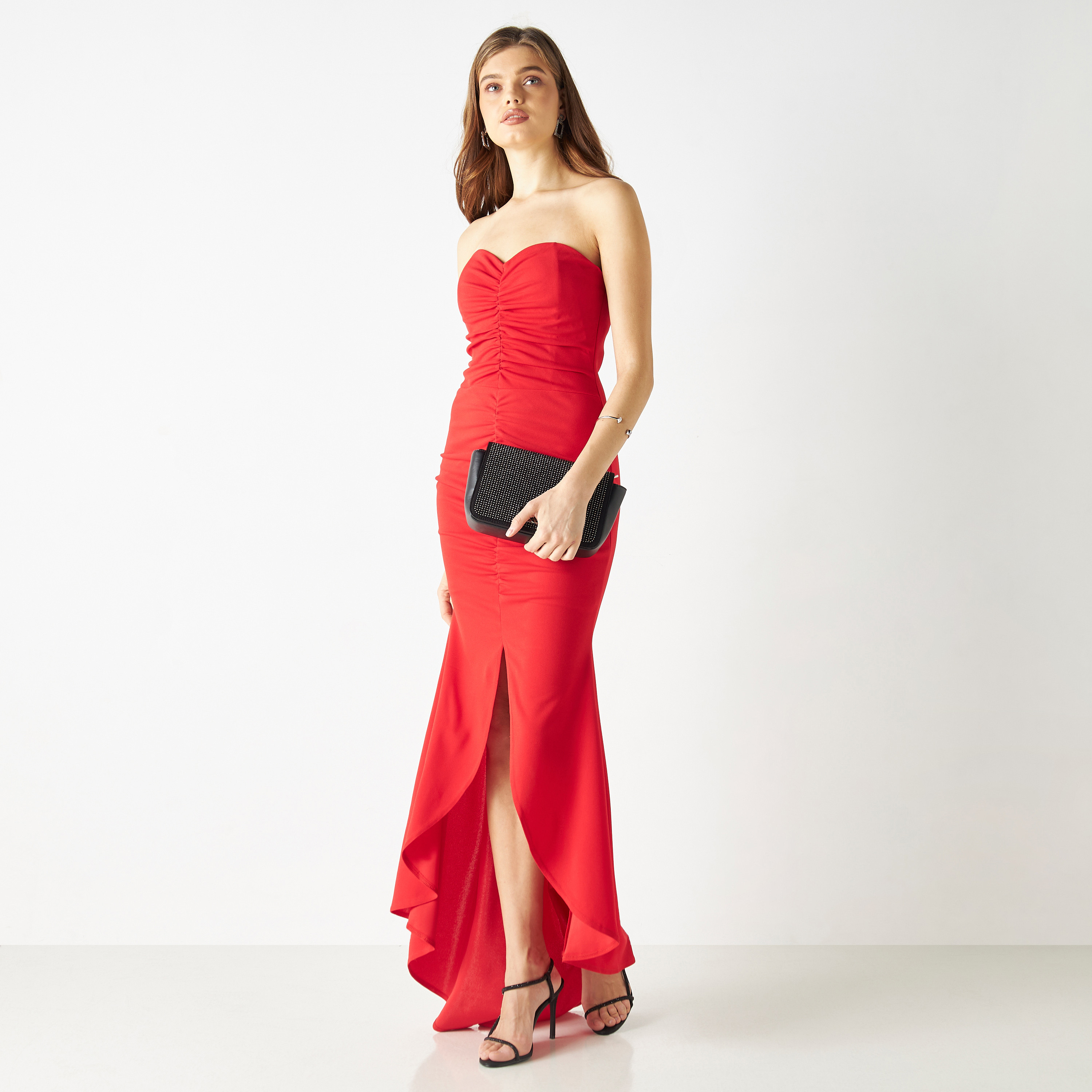 TFNC Ruched Sweetheart Bandeau Maxi Dress-women-clothing-dresses-image-2