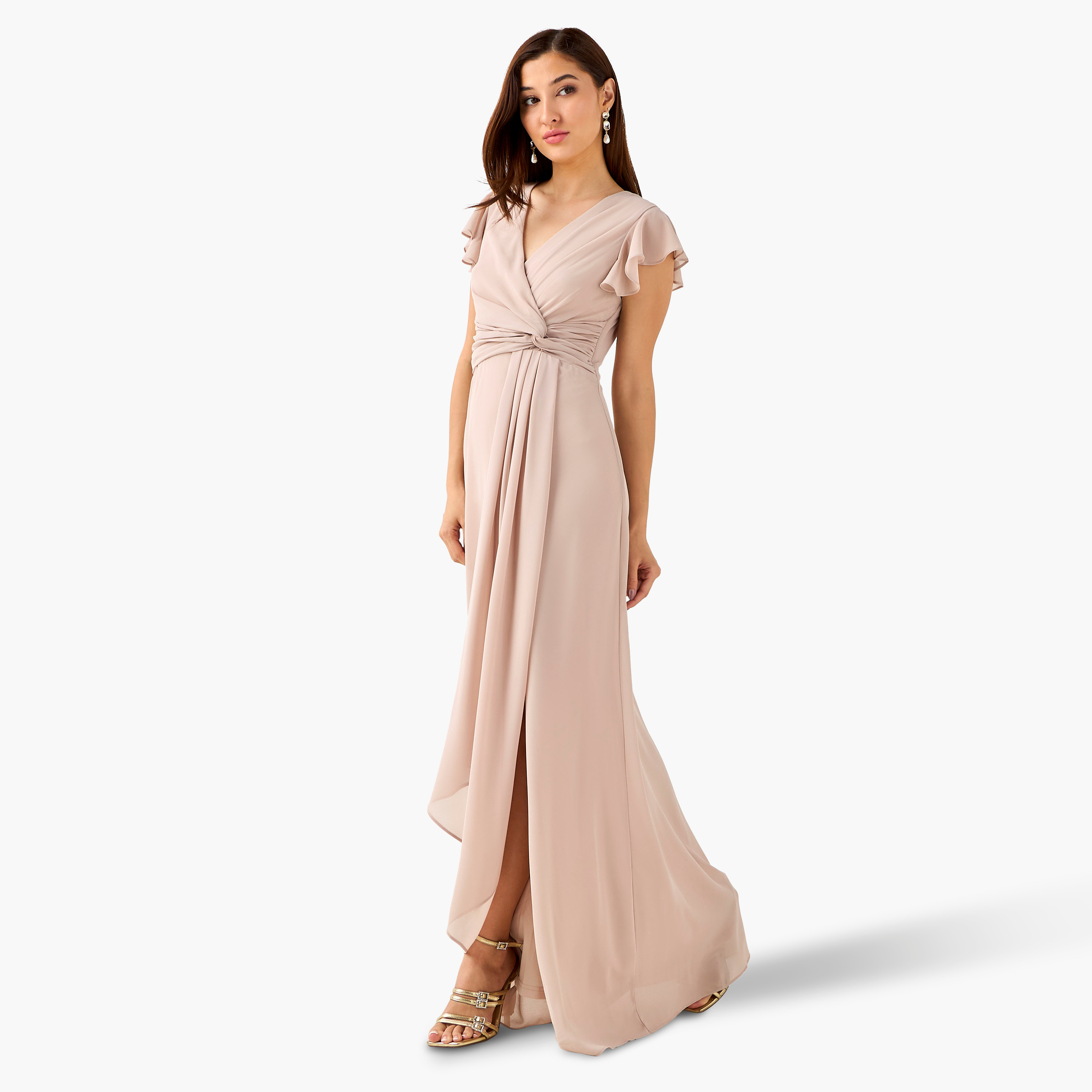 فستان ماكسي ملفوف بفتحة من تي إف إن سي-women-clothing-dresses-image-2
