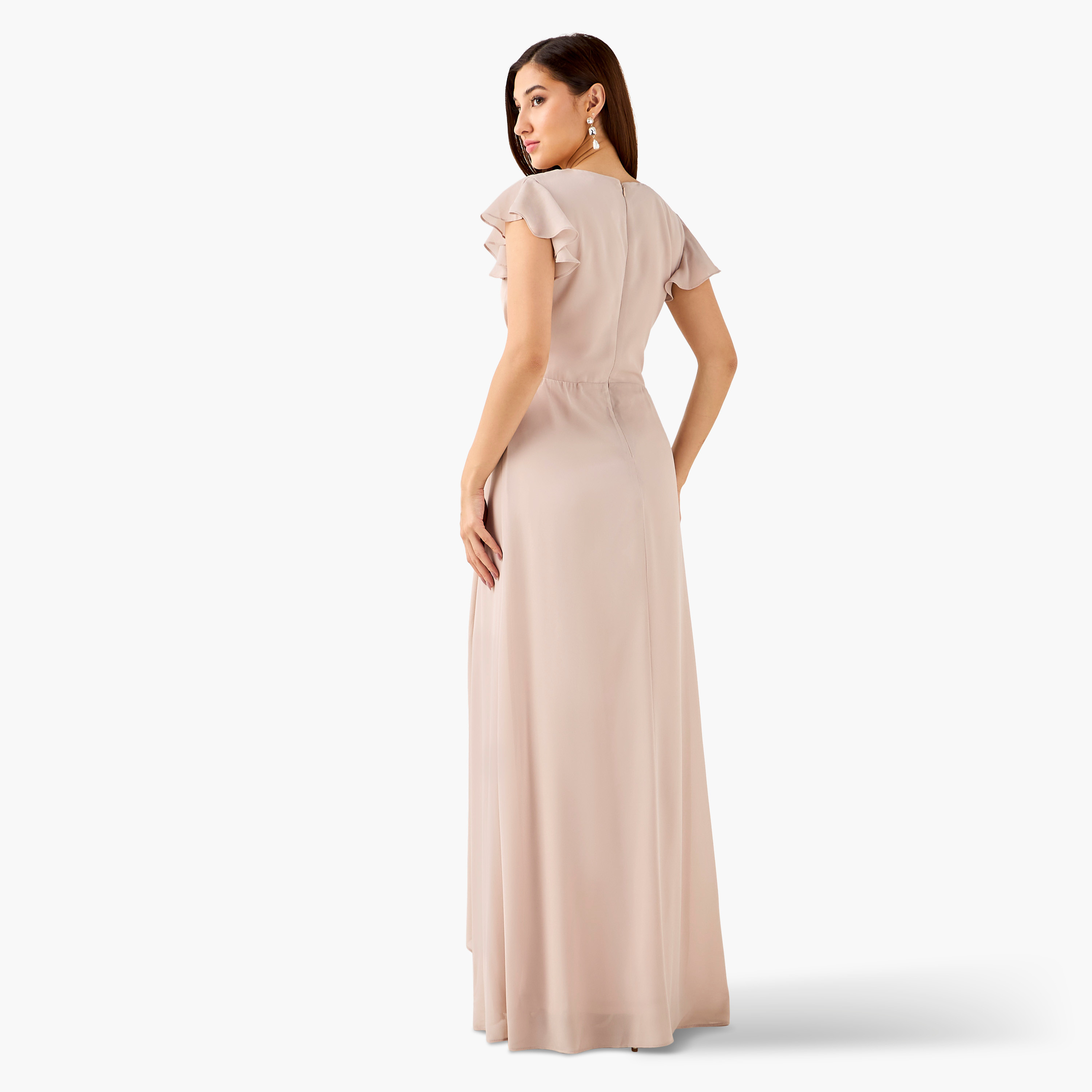 TFNC Wrap Maxi Polyester Dress with Slit-women-clothing-dresses-image-3