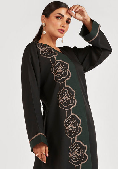 Abayas Embroidered A-line Abaya with Embellishments