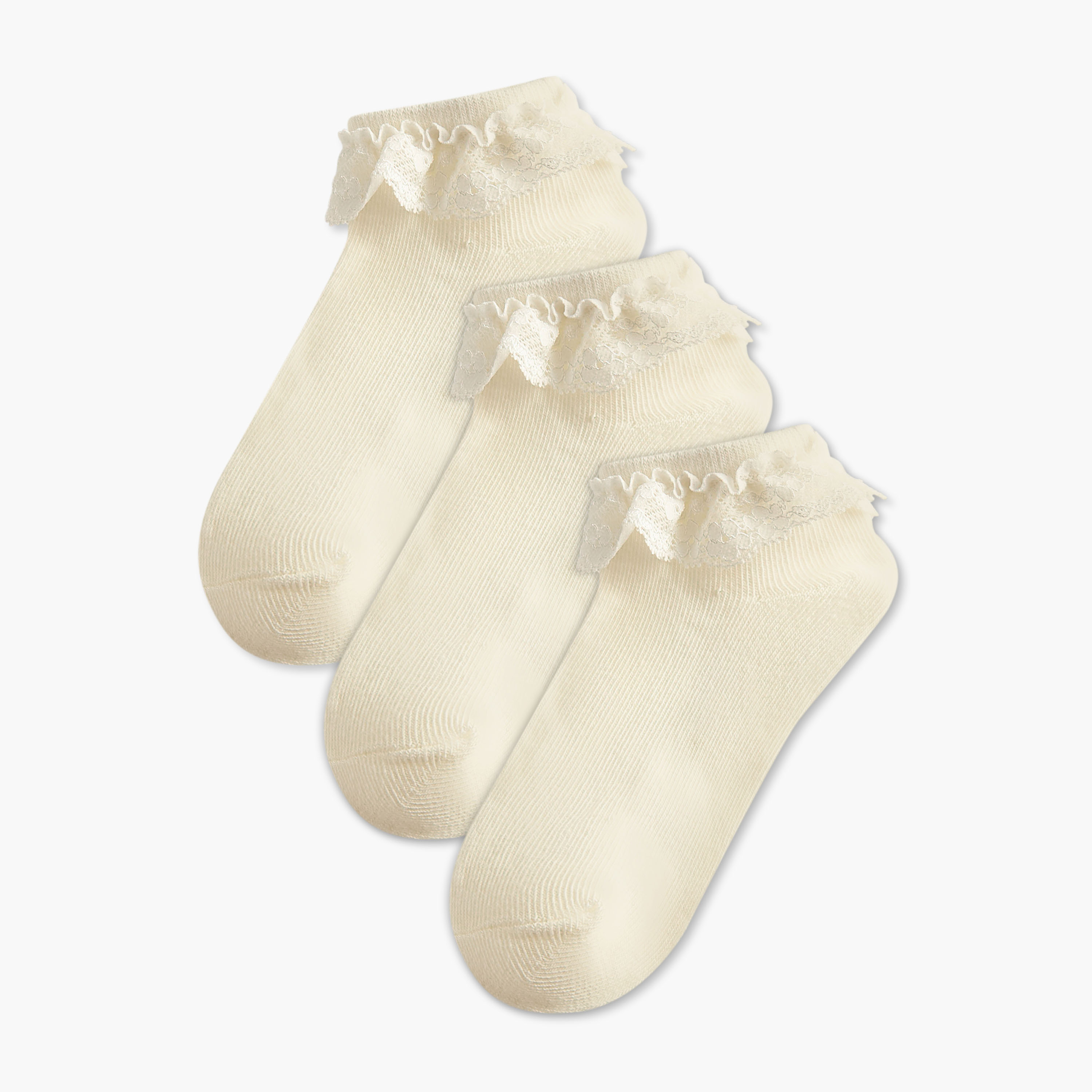 Pack of 3 Celeste Girls Socks with Frill Detail-girls-accessories-socks-image-1