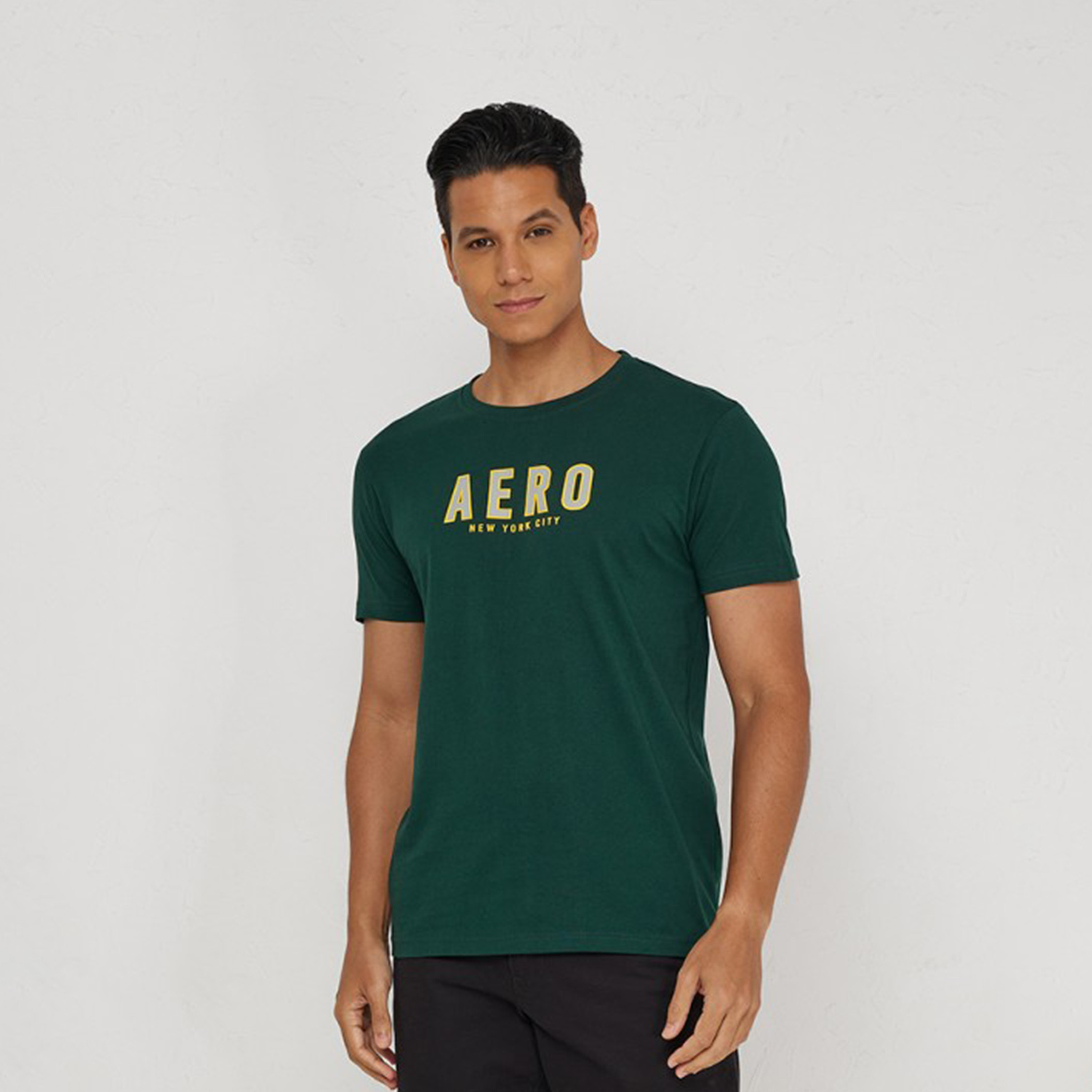 أيروبوستال- تي شيرت رجالي بغطاء للرأس وأكمام قصيرة وياقة مستديرة وشعار-men-clothing-tshirtsandpolos-tshirts-image-5
