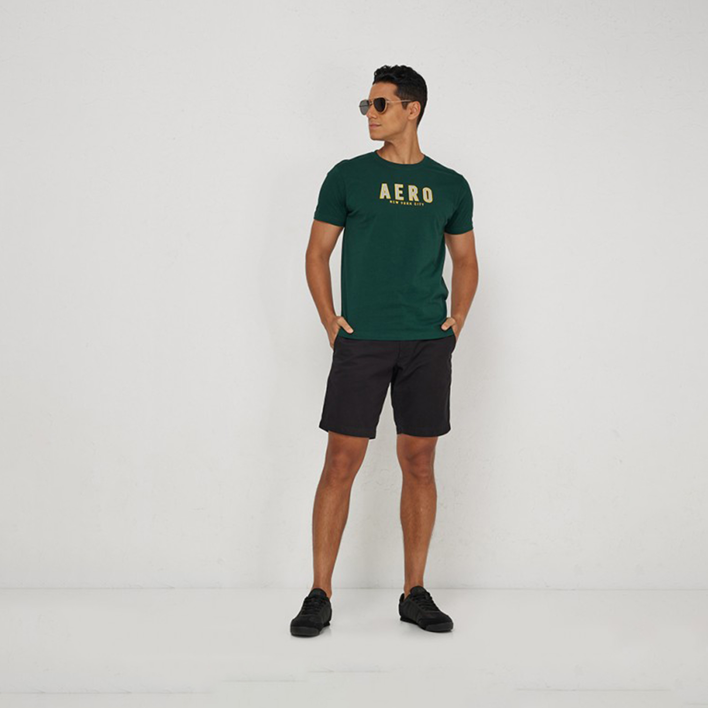 أيروبوستال- تي شيرت رجالي بغطاء للرأس وأكمام قصيرة وياقة مستديرة وشعار-men-clothing-tshirtsandpolos-tshirts-image-8