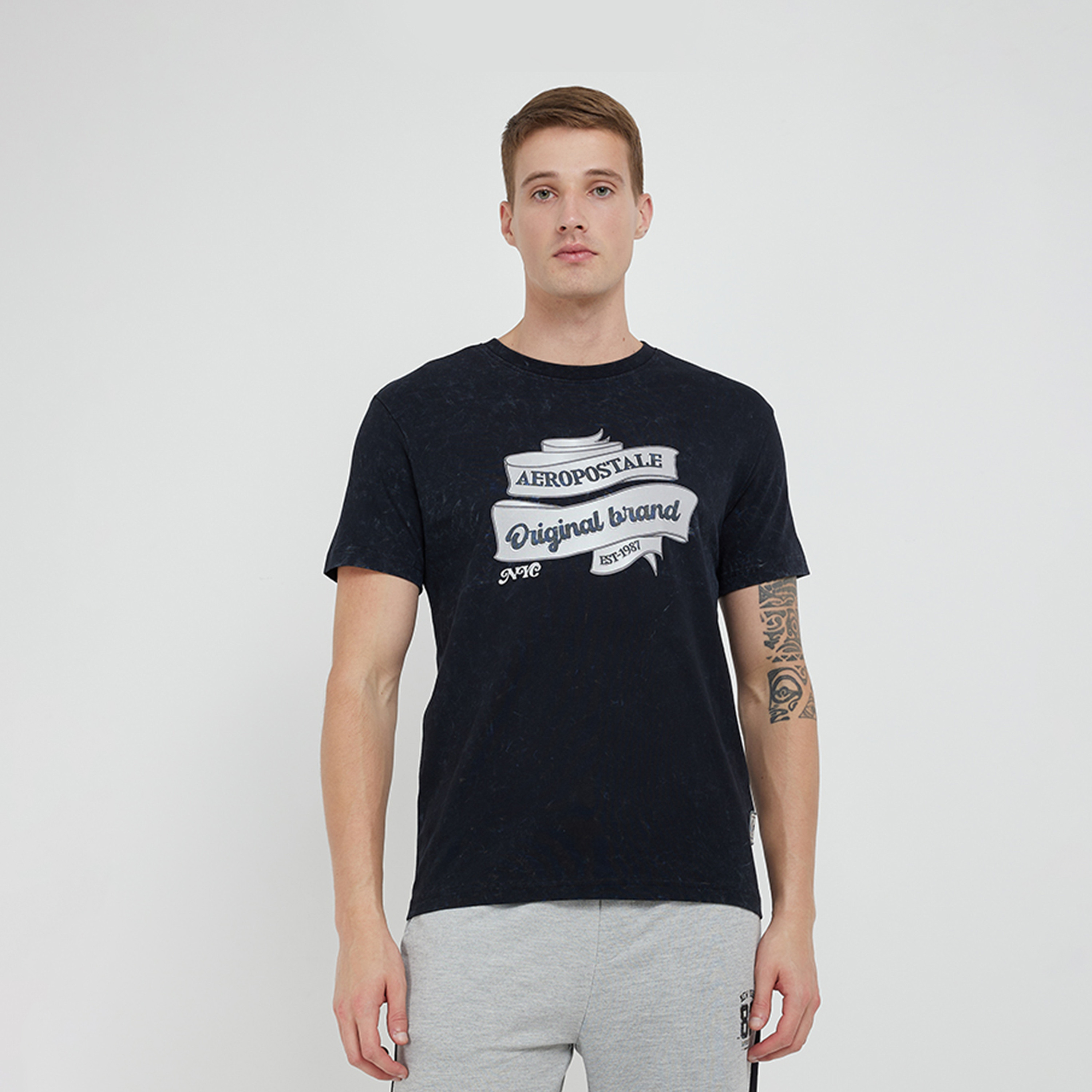 Aeropostale Men's Printed Crew Neck Short Sleeves T-shirt-men-clothing-tshirtsandpolos-tshirts-image-1